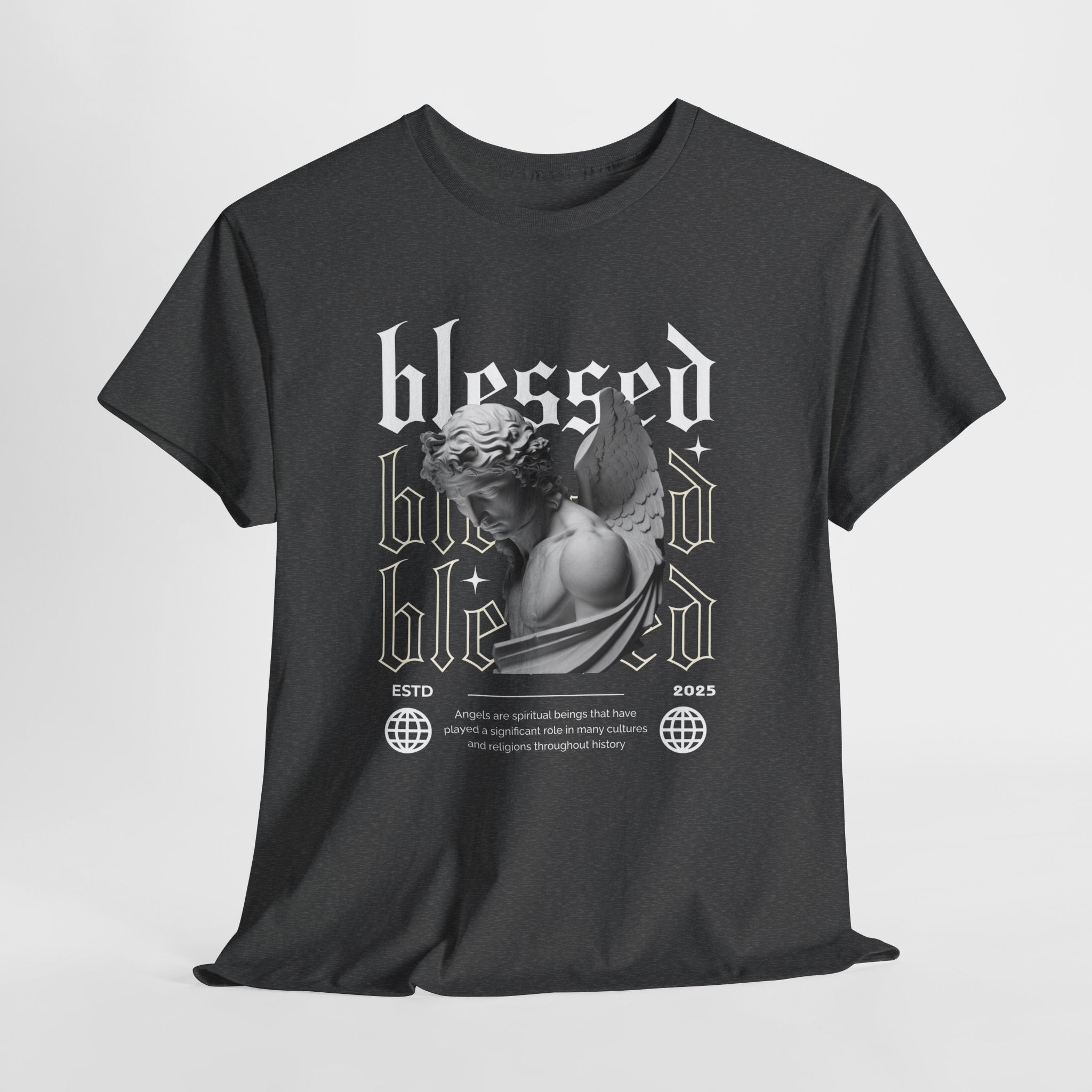 Blessed Guardian: Serene Angelic Sculpture Streetwear