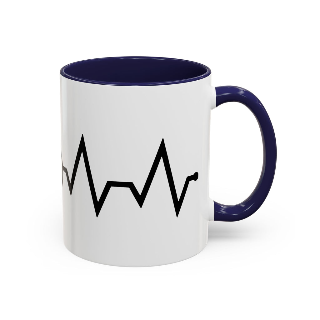 Cycling Lifeline Coffee Mug – 11oz & 15oz Bicycle Heartbeat Design, Colorful Interior