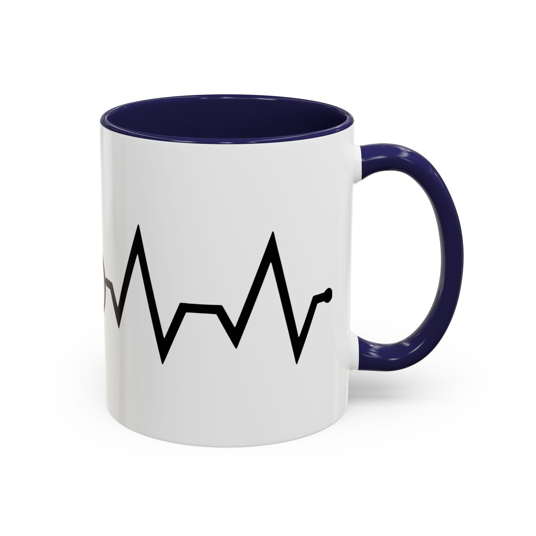 Cycling Lifeline Coffee Mug – 11oz & 15oz Bicycle Heartbeat Design, Colorful Interior