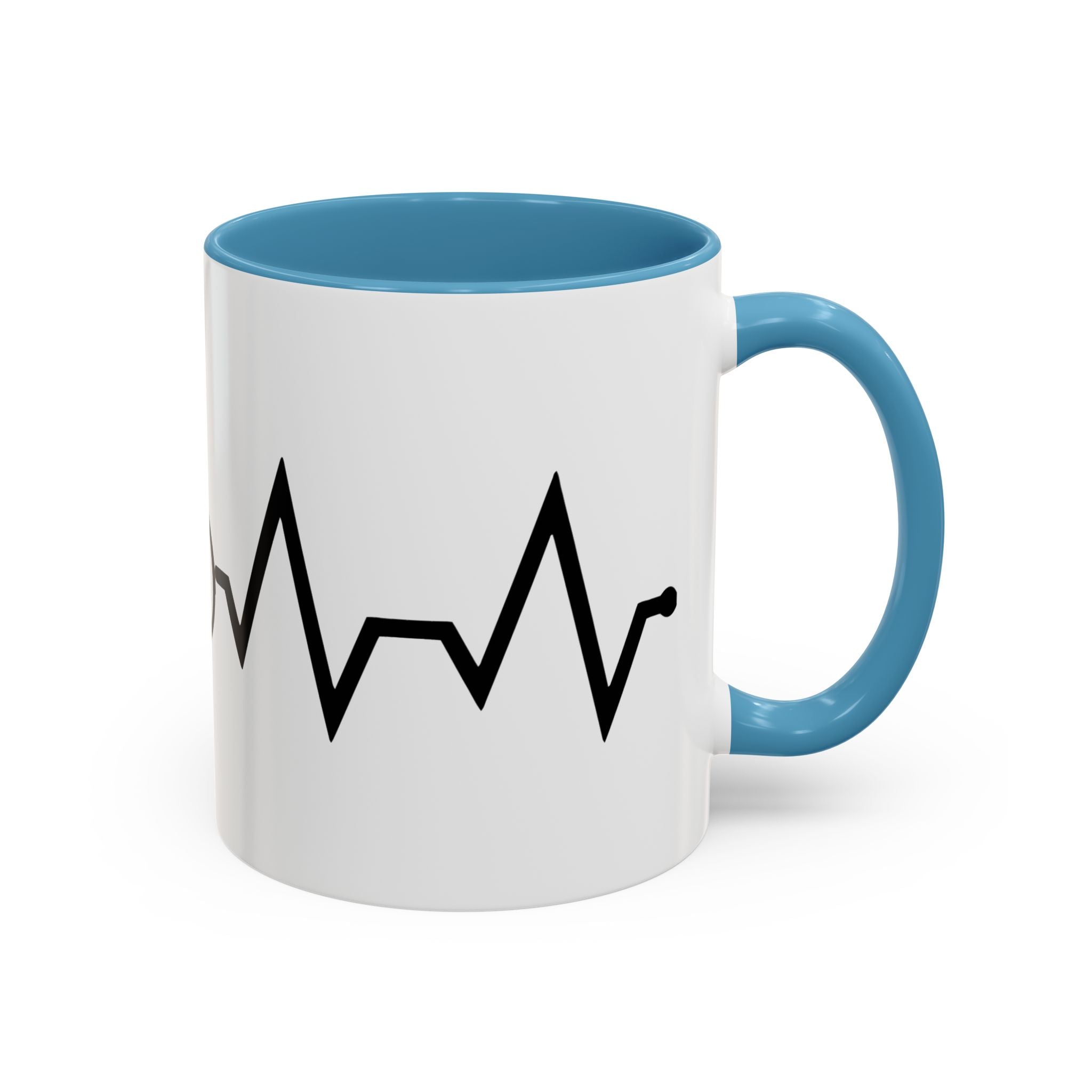 Cycling Lifeline Coffee Mug – 11oz & 15oz Bicycle Heartbeat Design, Colorful Interior