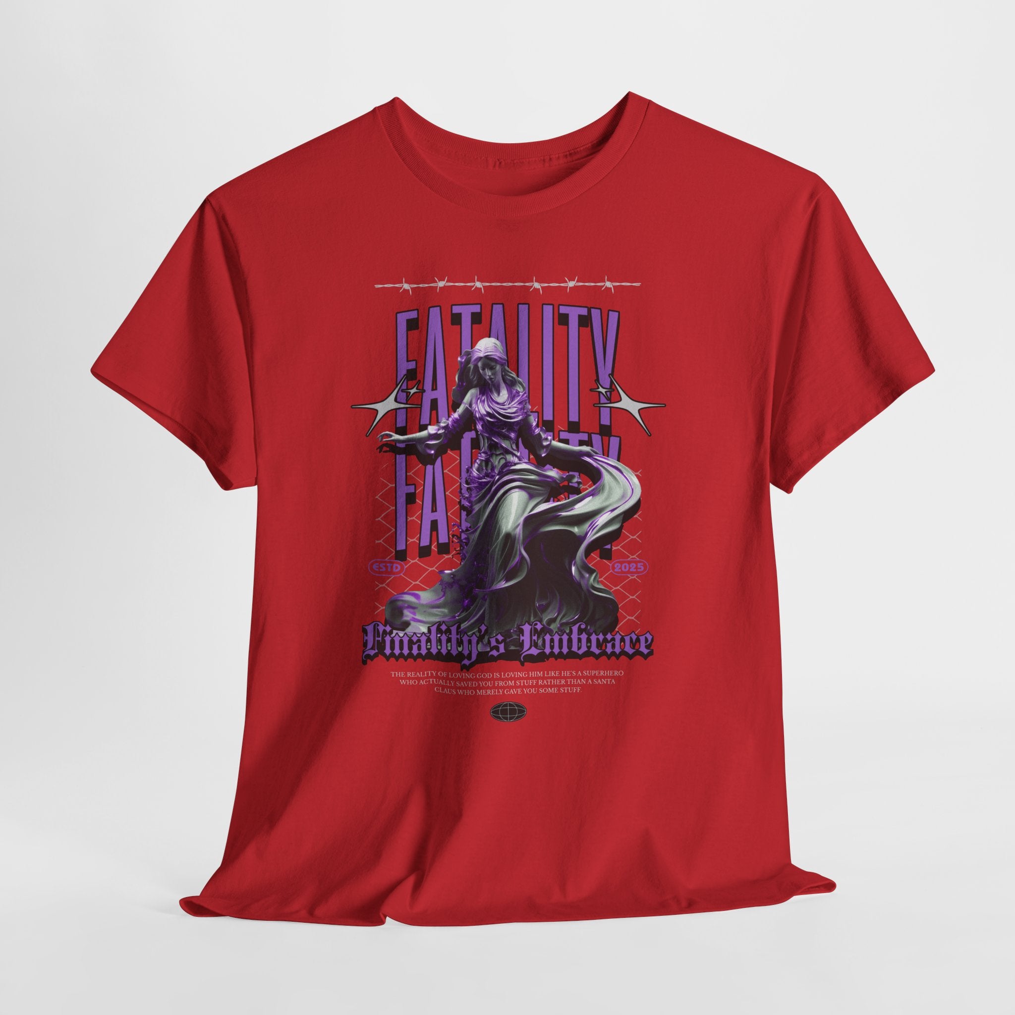 "Fatality's Embrace" Flowing Violet Statue - Gothic Digital Art