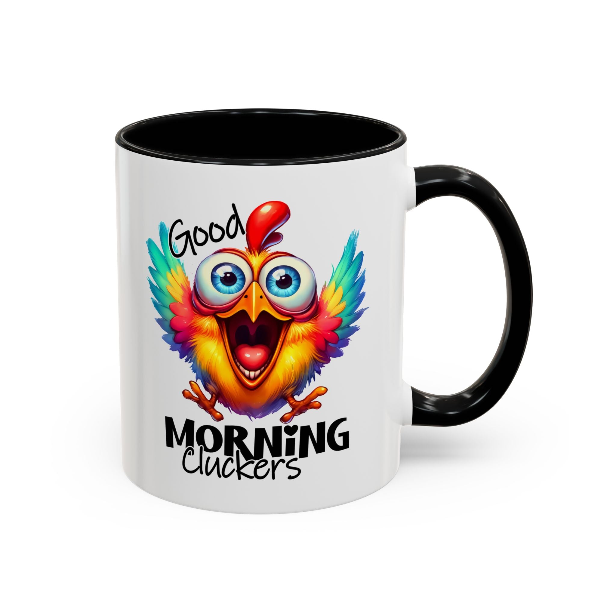 Good Morning Cluckers – Cheerful Chicken Mug