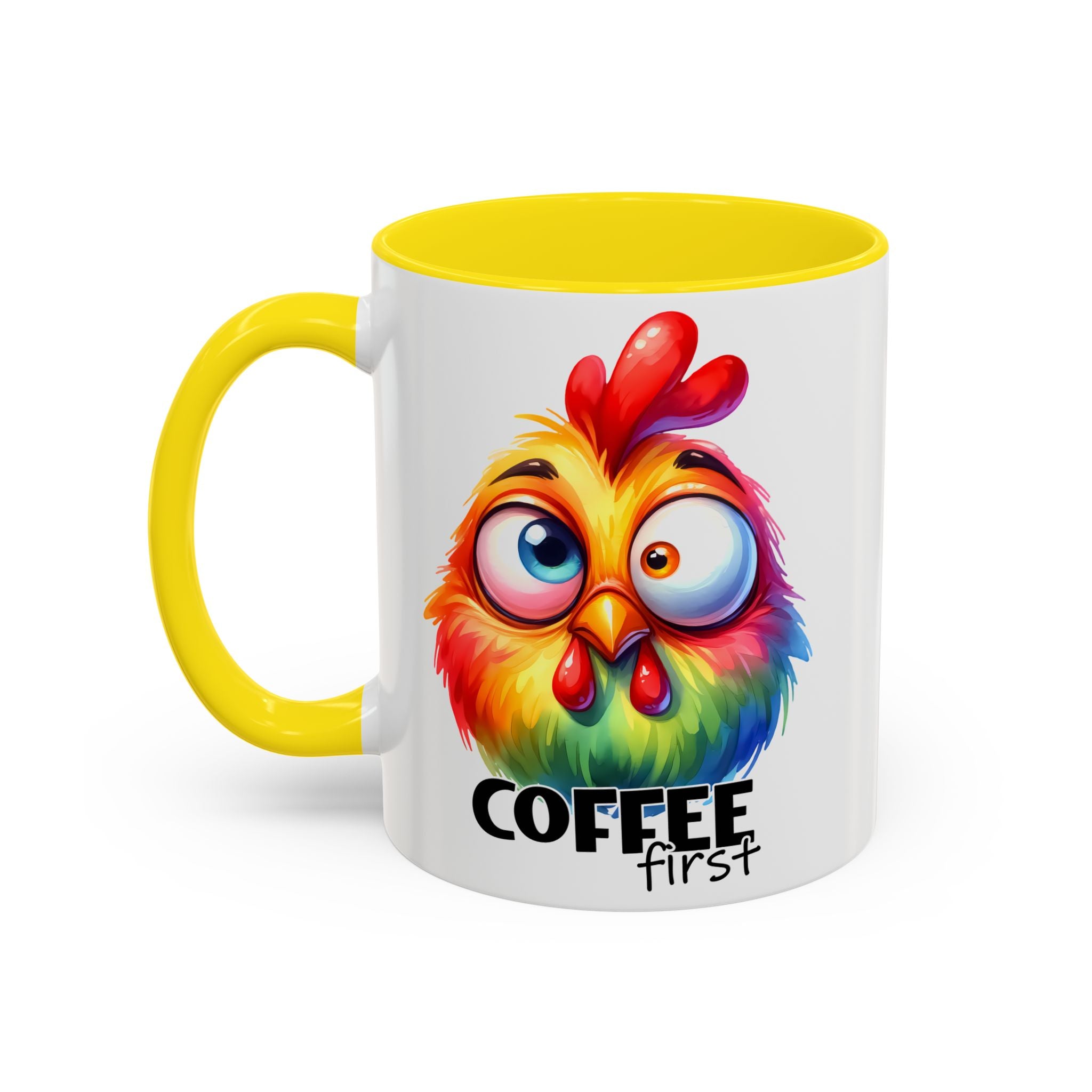Coffee First – Colorful Chicken Mug