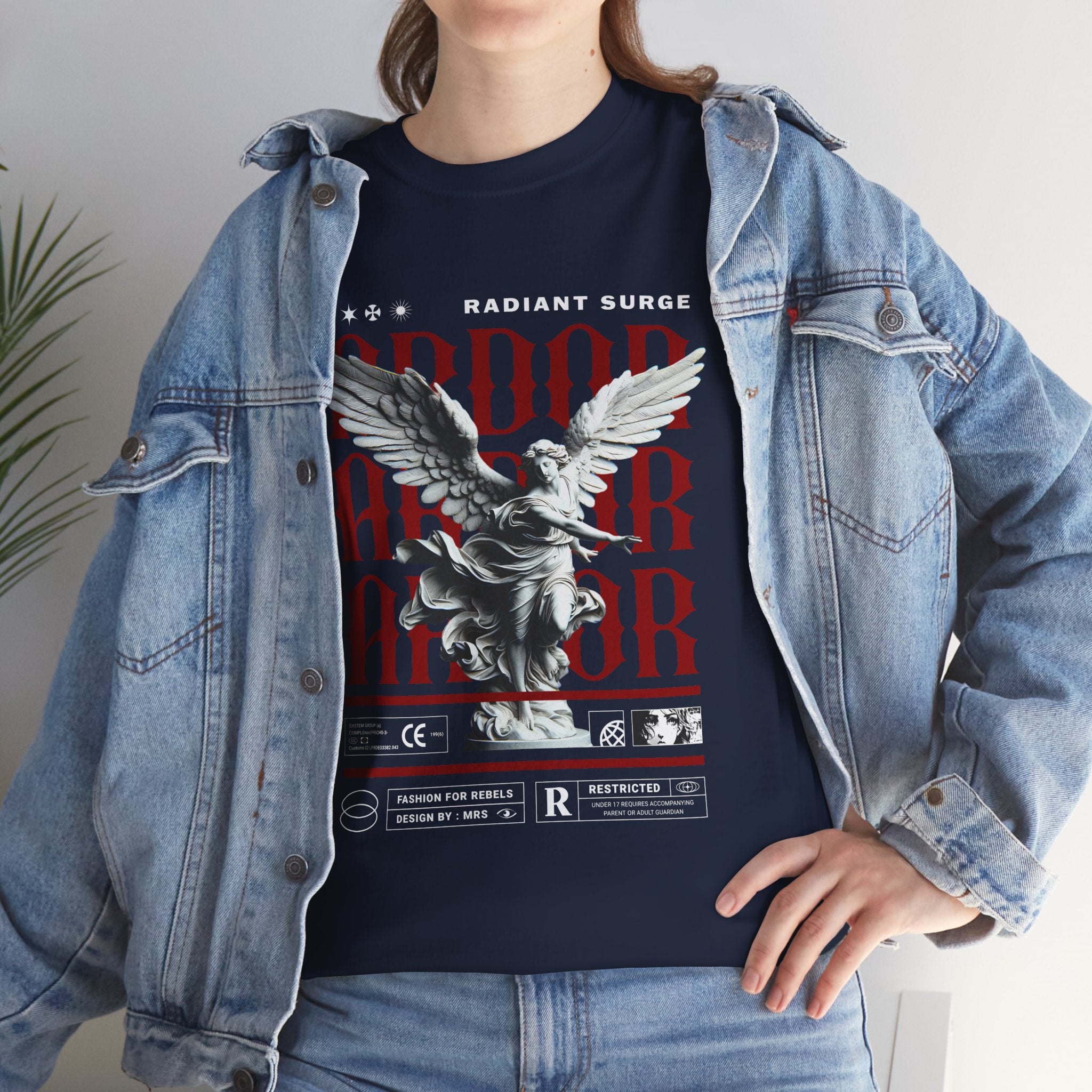 "Divine Angel" - Gothic Black & White T-Shirt Design