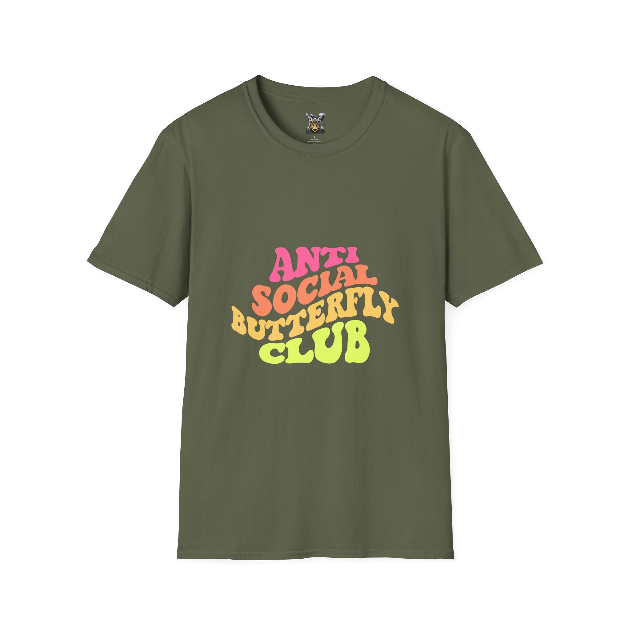 Anti Social Butterfly Club T-Shirt – Funny Introvert Graphic Tee, Sarcastic Unisex Shirt, Humor Casual Apparel
