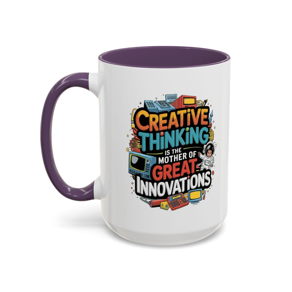Creative Thinking Coffee Mug – 11oz Inspirational Quote, Colorful Interior
