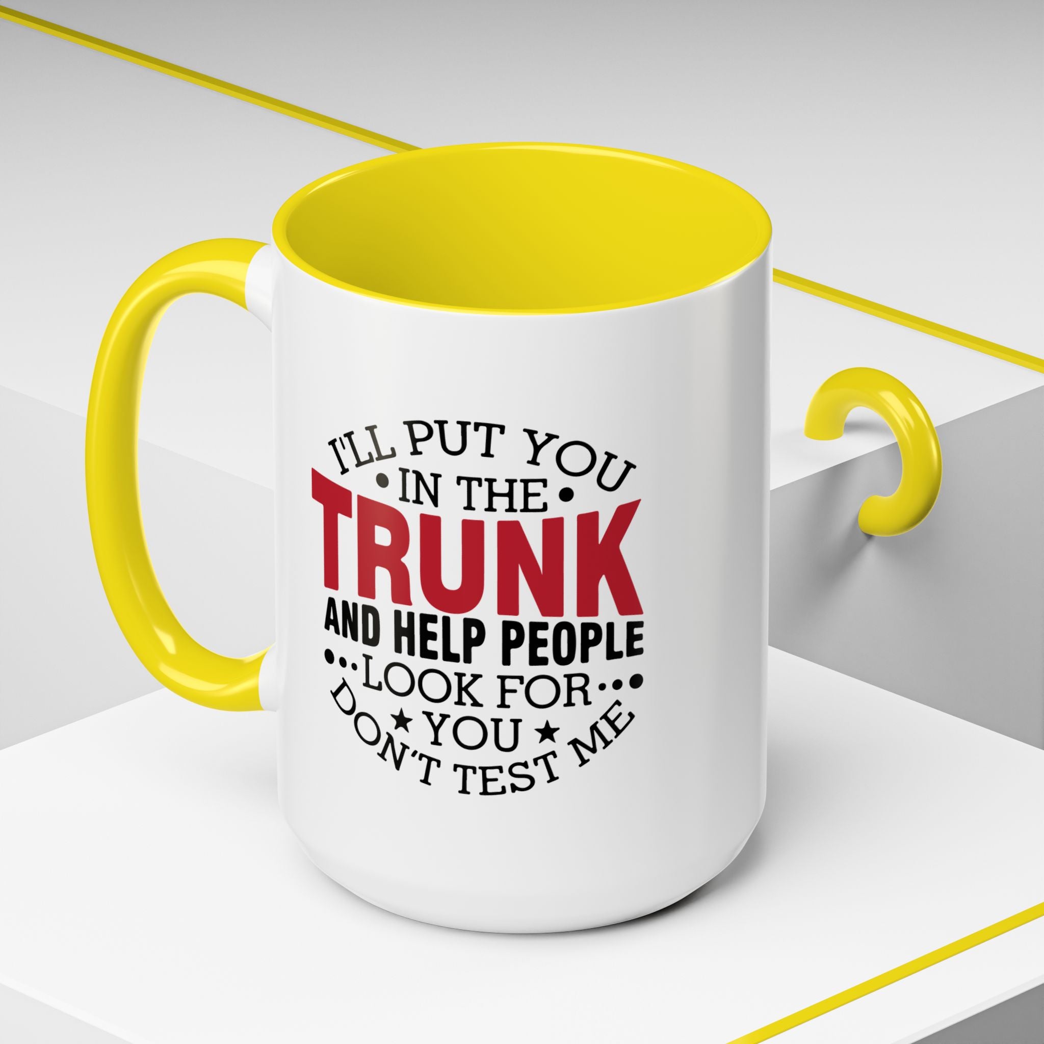 Dark Humor Coffee Mug – 11oz & 15oz Funny Threat Quote, Colorful Interior
