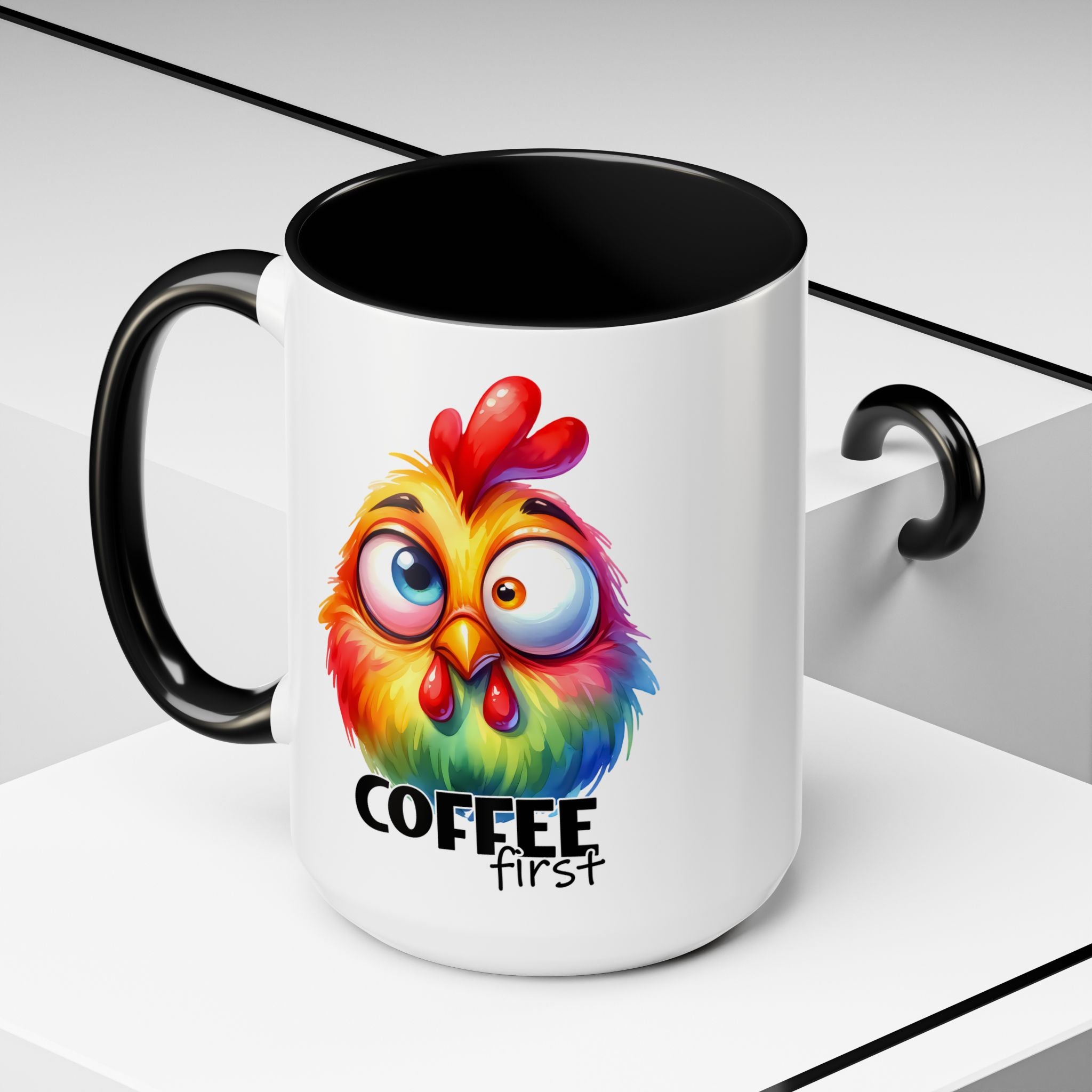 Coffee First – Colorful Chicken Mug
