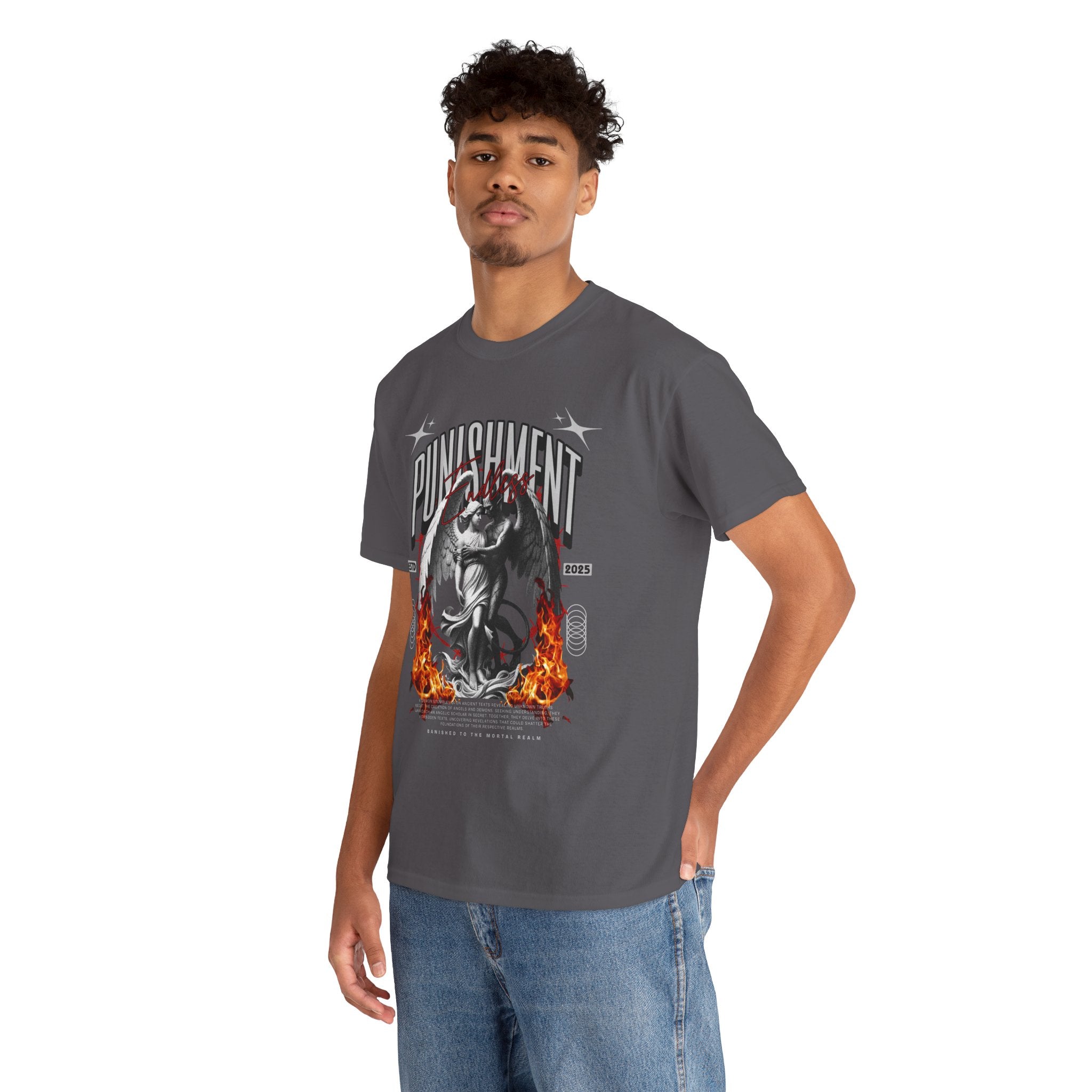 Endless Punishment: Angel & Demon Embrace Streetwear Graphic