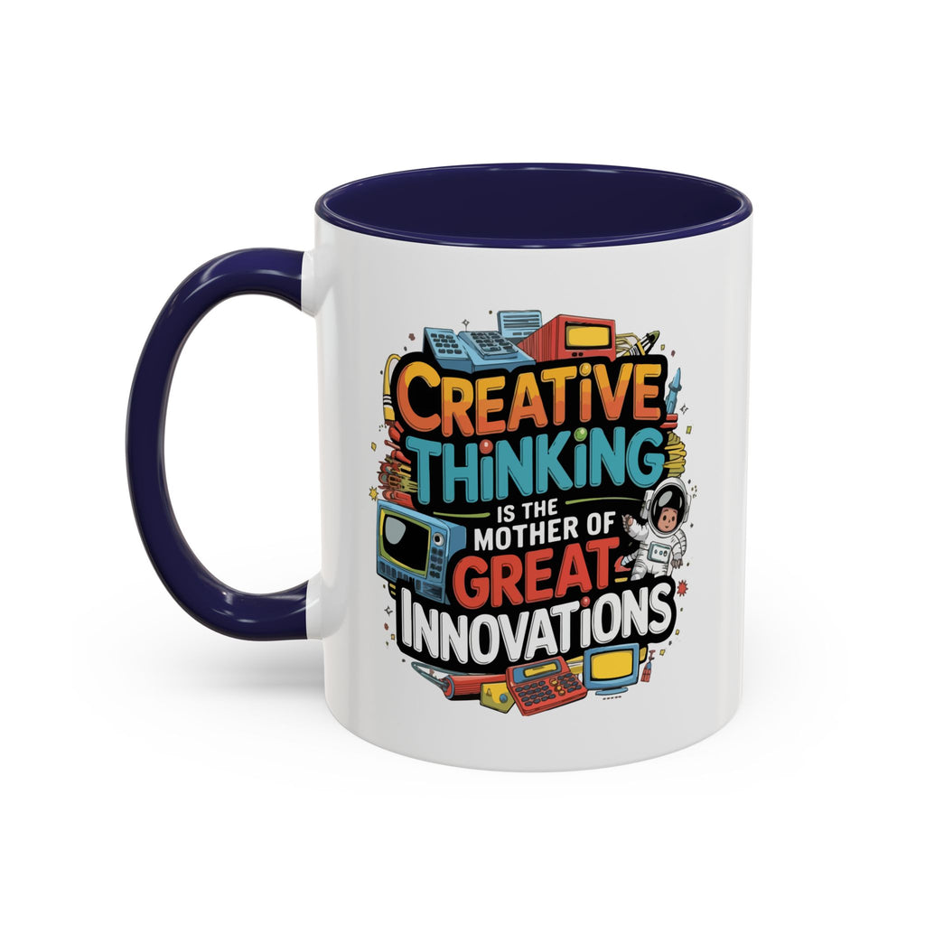 Creative Thinking Coffee Mug – 11oz Inspirational Quote, Colorful Interior