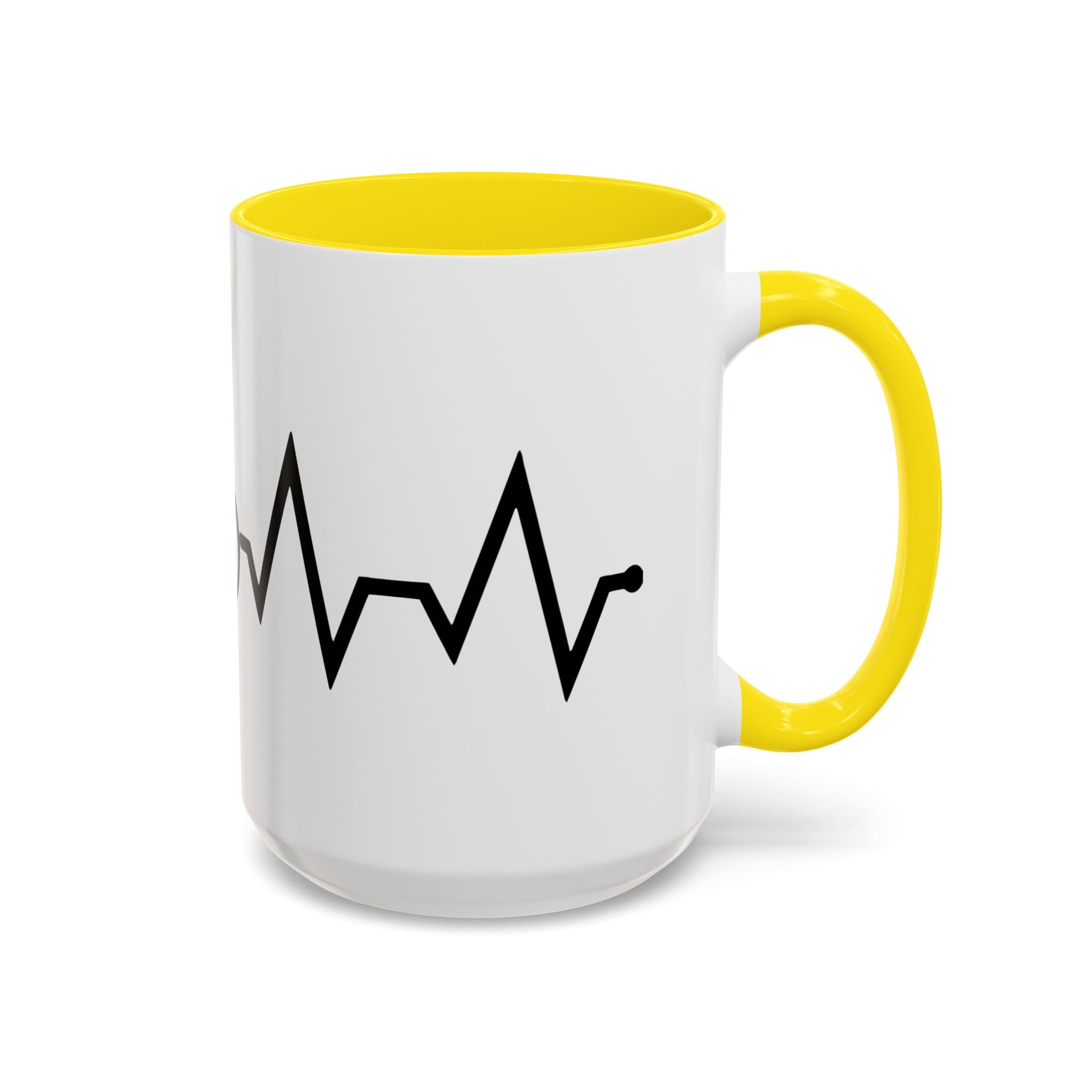 Cycling Lifeline Coffee Mug – 11oz & 15oz Bicycle Heartbeat Design, Colorful Interior