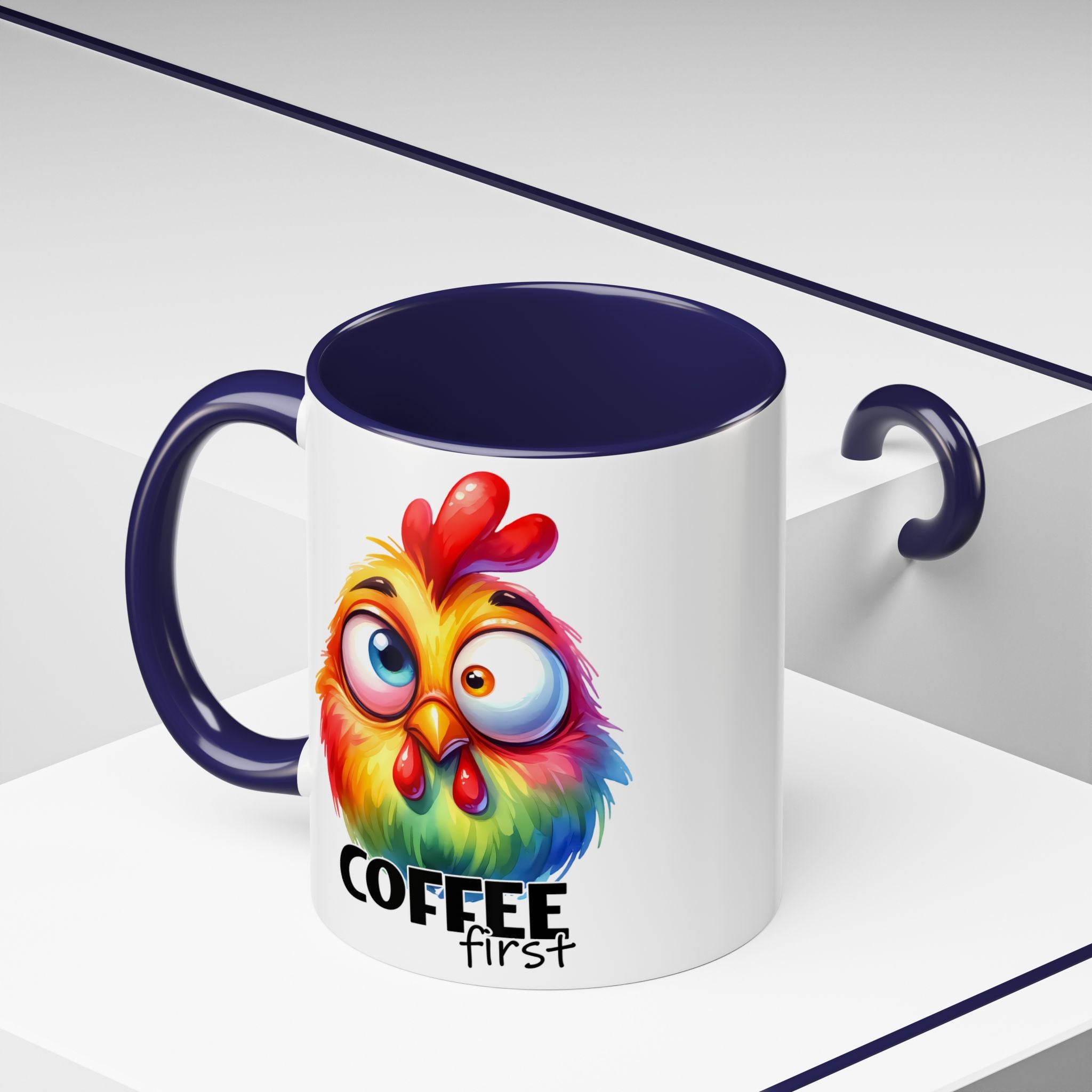 Coffee First – Colorful Chicken Mug