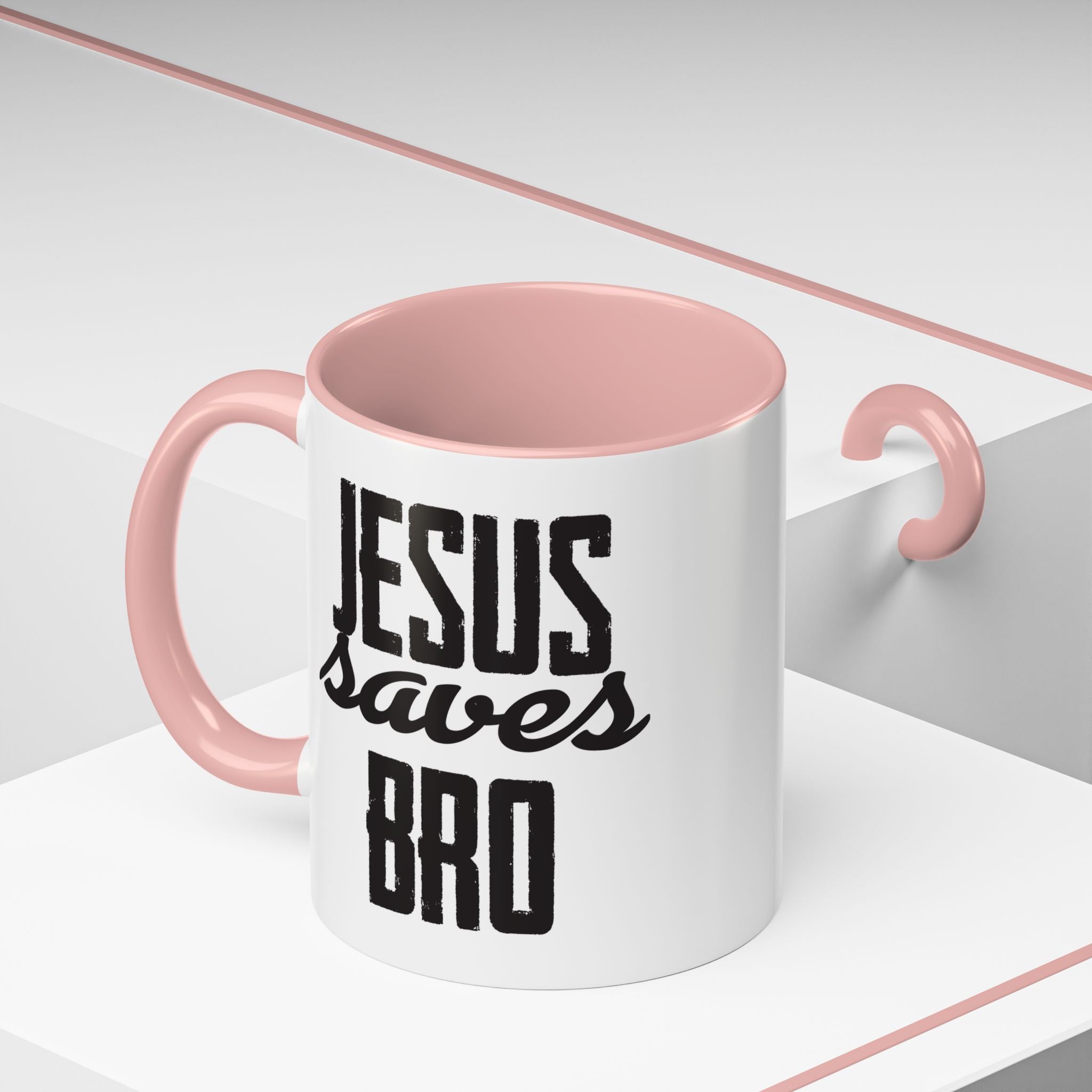 Christian Coffee Mug – 11oz & 15oz Jesus Saves Bro Quote, Colorful Interior