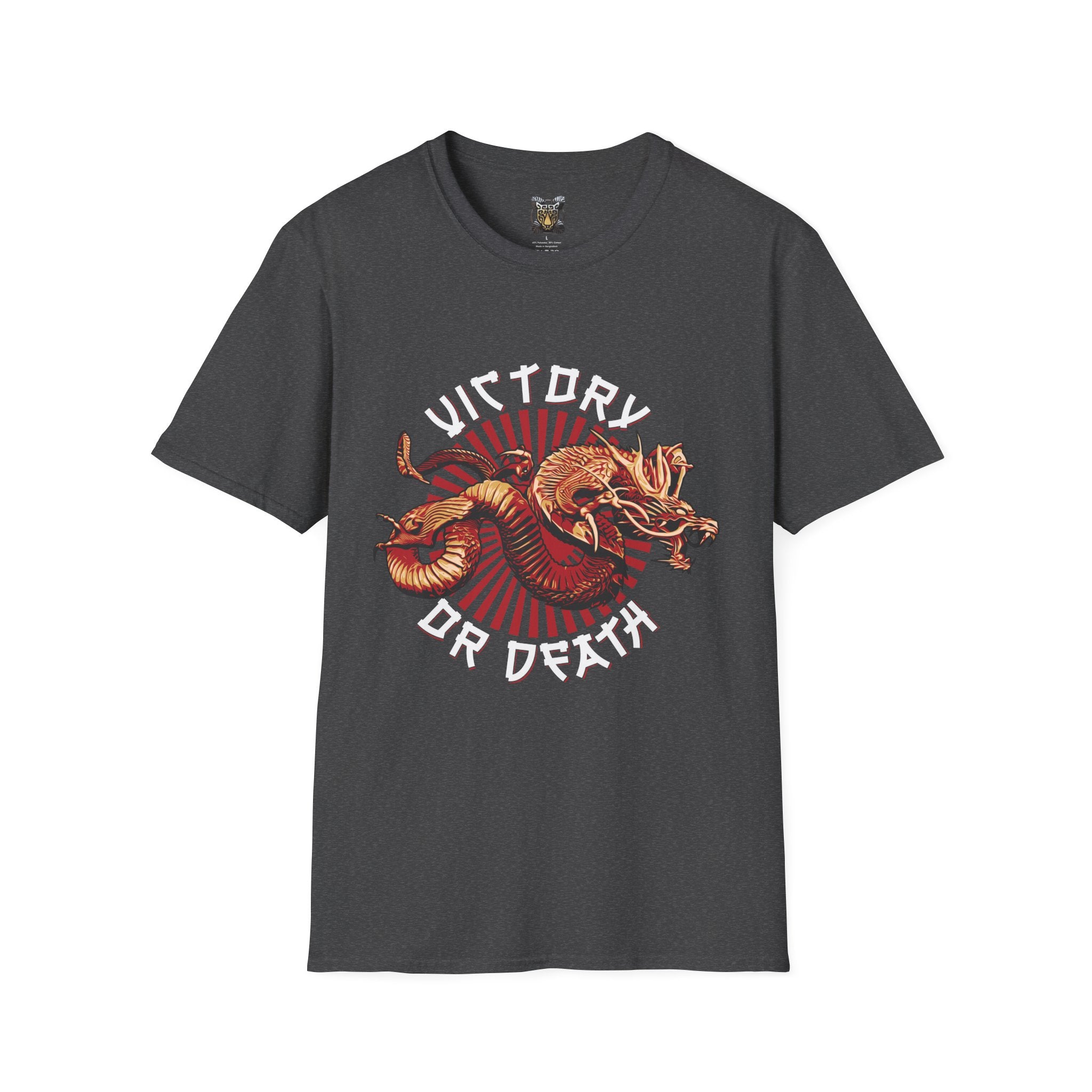 Victory or Death T-Shirt – Epic Dragon & Rising Sun Design for Fantasy, Samurai, and Warrior Fans