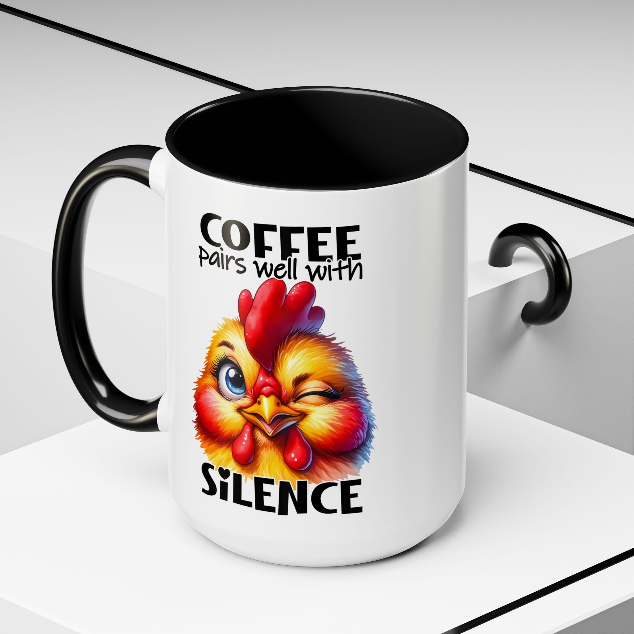Coffee Pairs Well with Silence – Winking Chick Mug