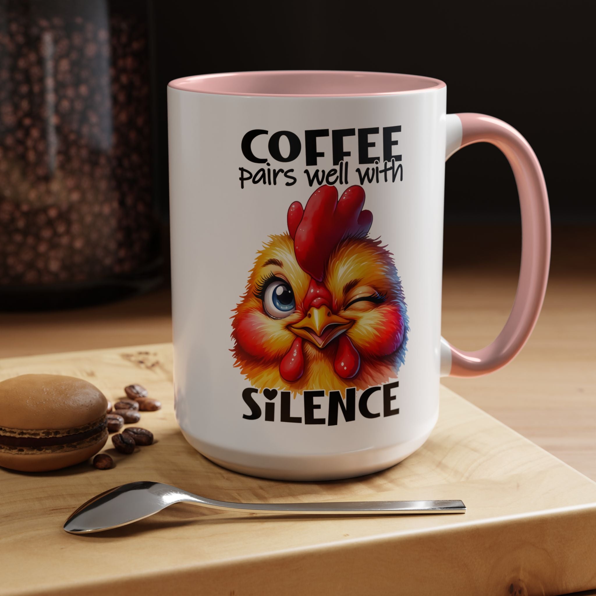Coffee Pairs Well with Silence – Winking Chick Mug