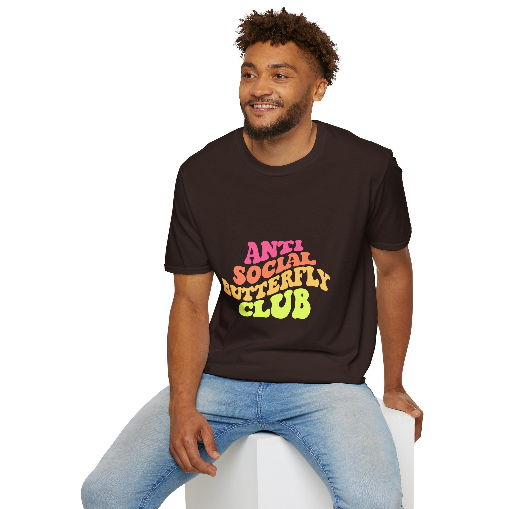 Anti Social Butterfly Club T-Shirt – Funny Introvert Graphic Tee, Sarcastic Unisex Shirt, Humor Casual Apparel