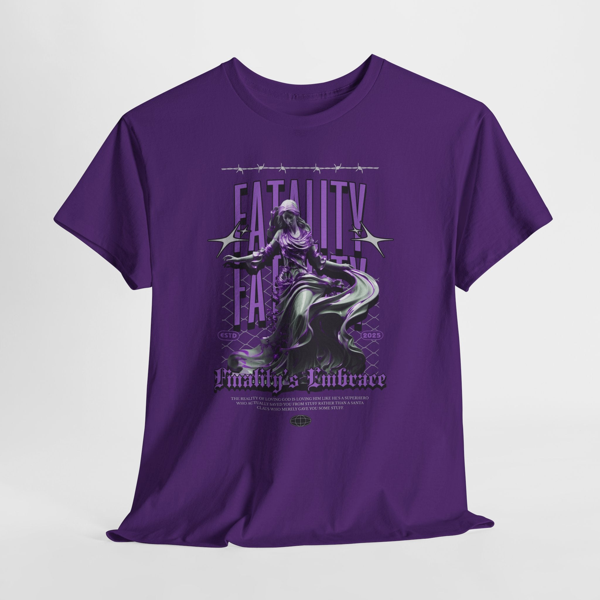 "Fatality's Embrace" Flowing Violet Statue - Gothic Digital Art