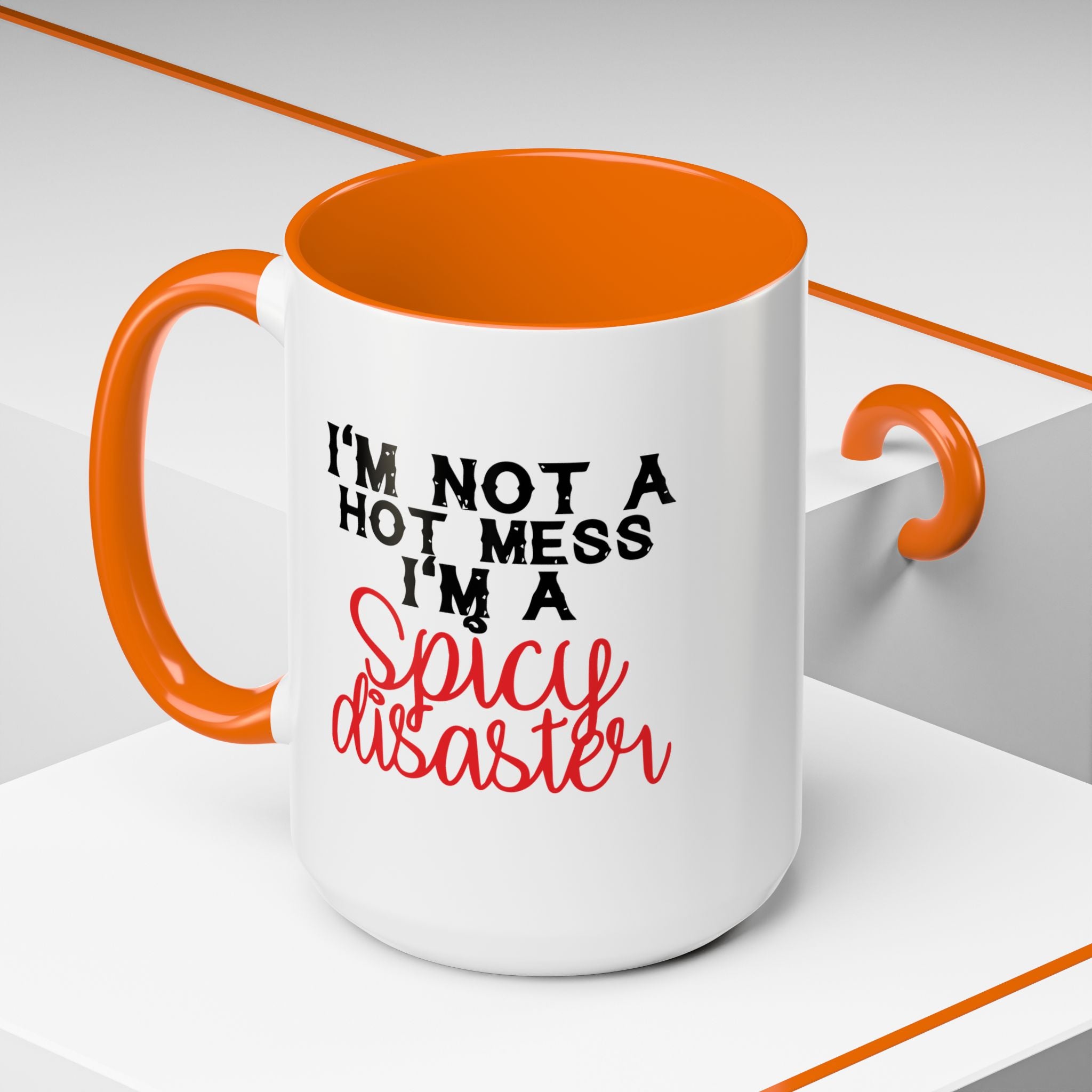 Sassy Coffee Mug – 11oz & 15oz Funny Spicy Disaster Quote, Colorful Interior