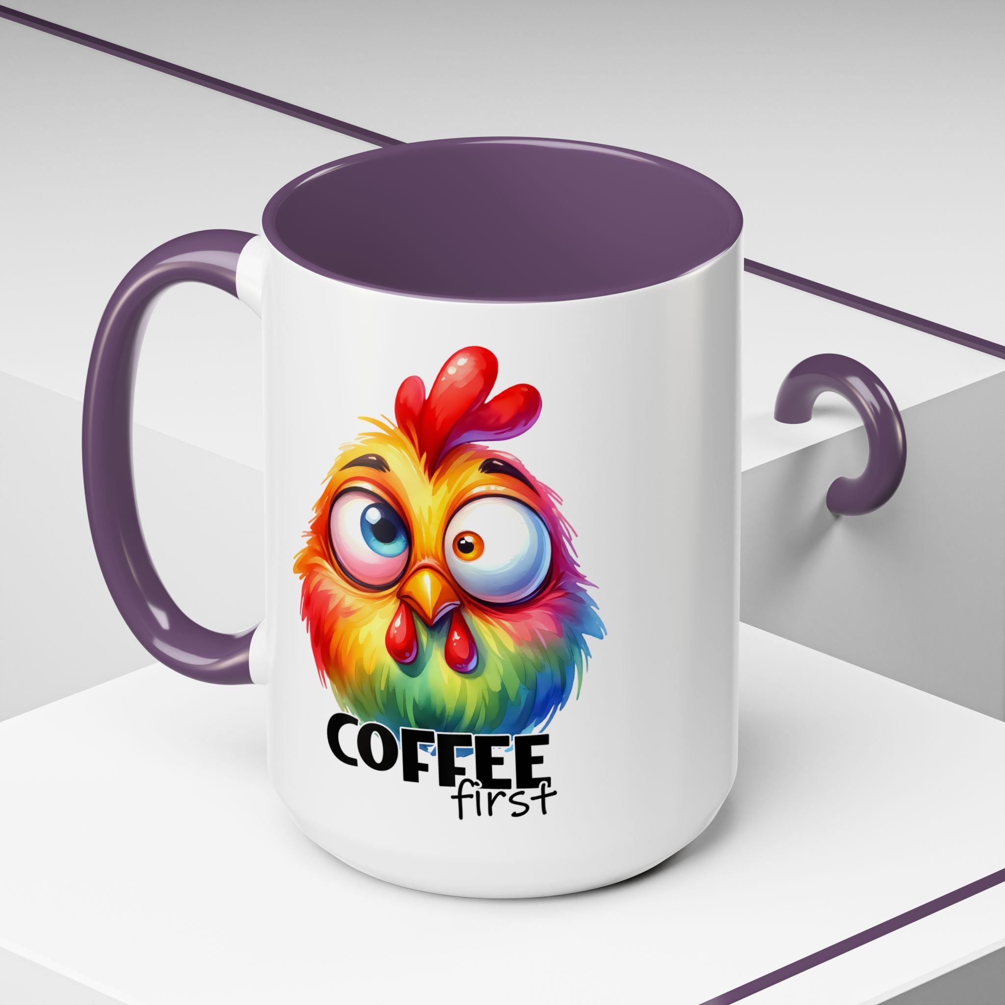 Coffee First – Colorful Chicken Mug