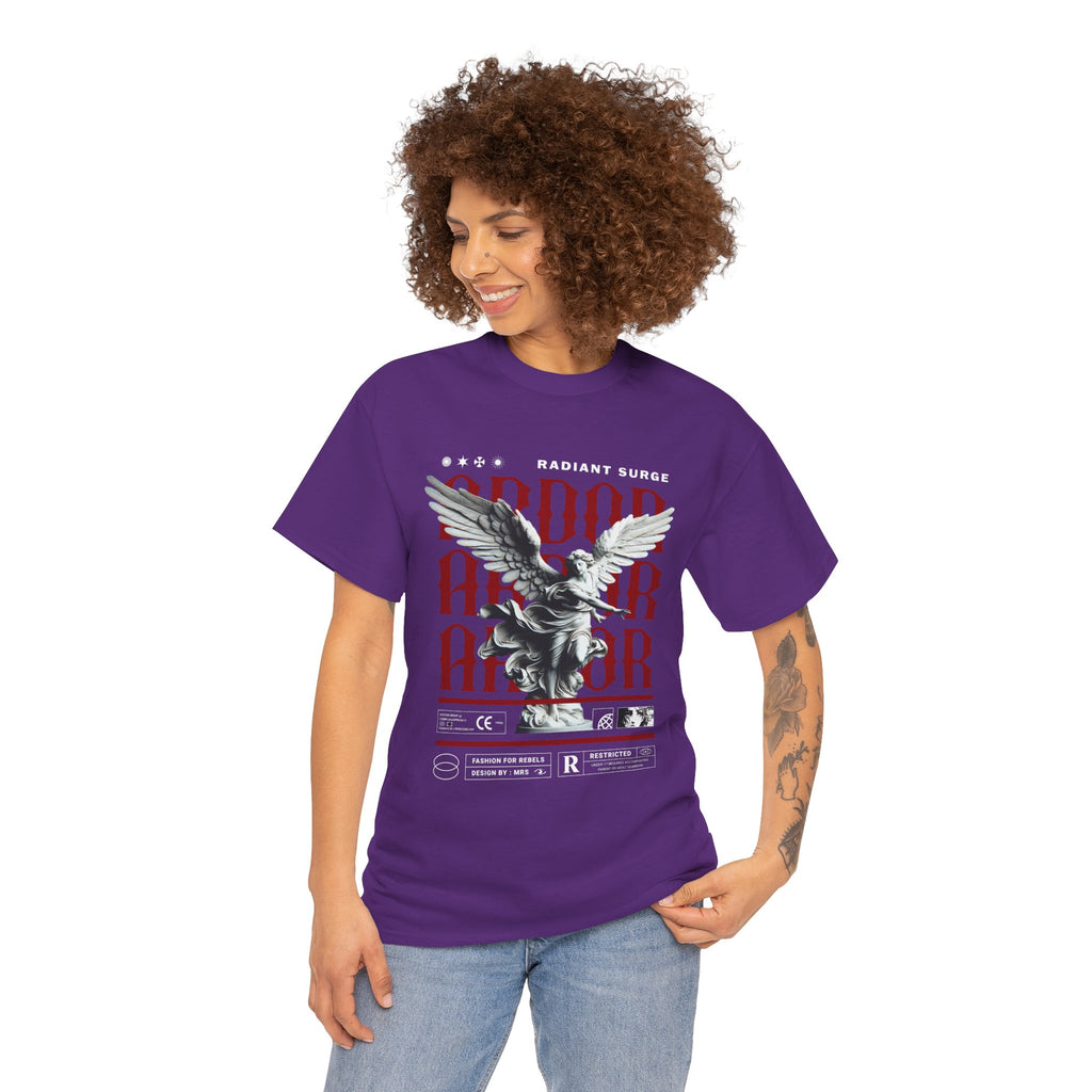 "Divine Angel" - Gothic Black & White T-Shirt Design