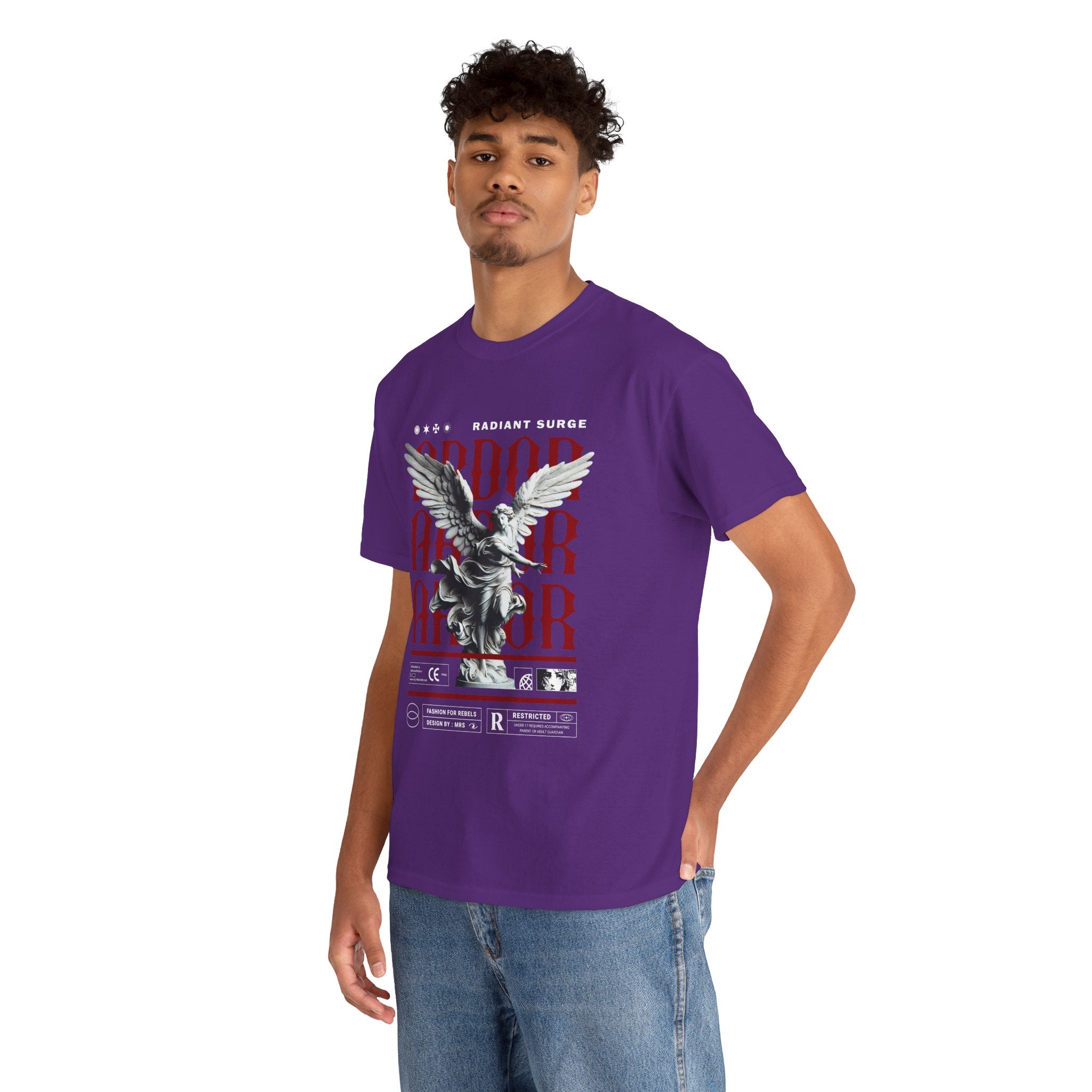 "Divine Angel" - Gothic Black & White T-Shirt Design