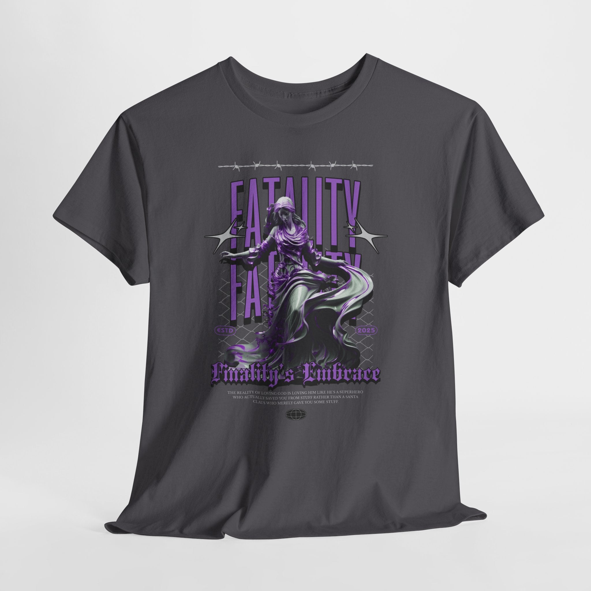"Fatality's Embrace" Flowing Violet Statue - Gothic Digital Art