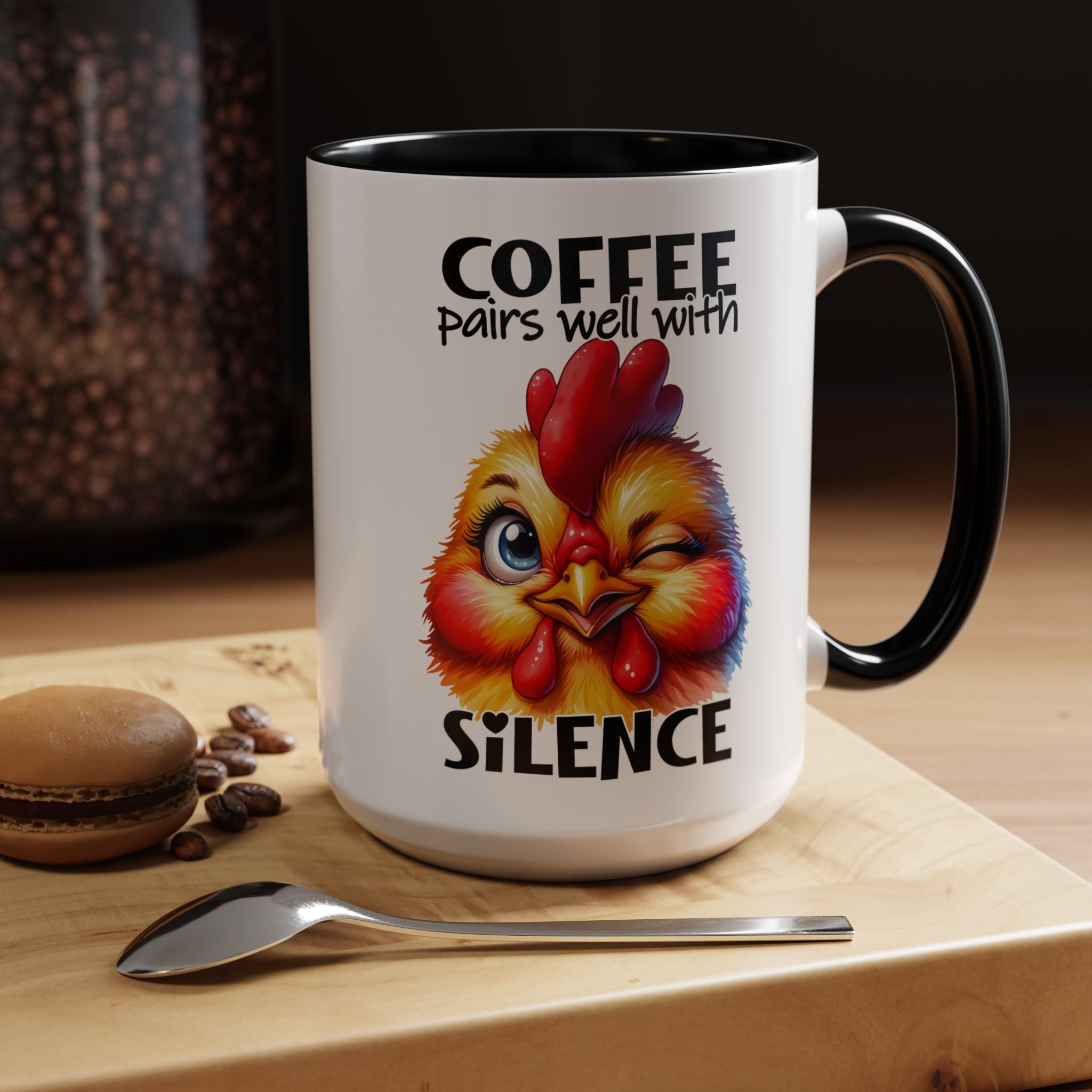 Coffee Pairs Well with Silence – Winking Chick Mug
