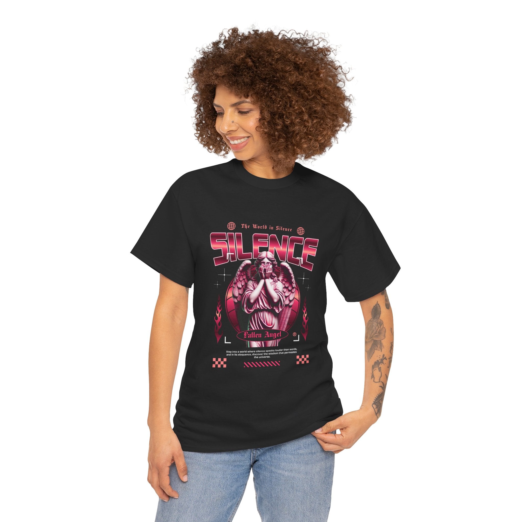 Echoes of Silence: Fallen Angel Streetwear Art