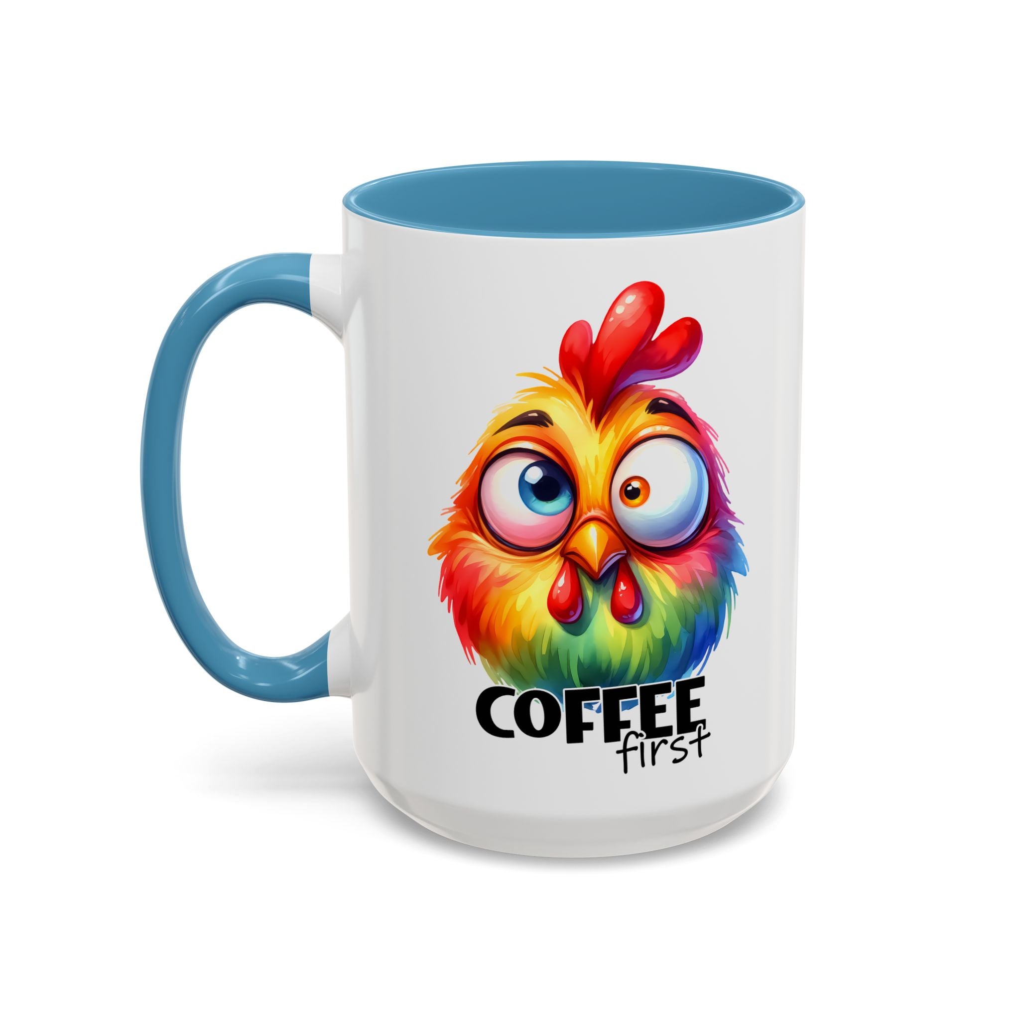 Coffee First – Colorful Chicken Mug