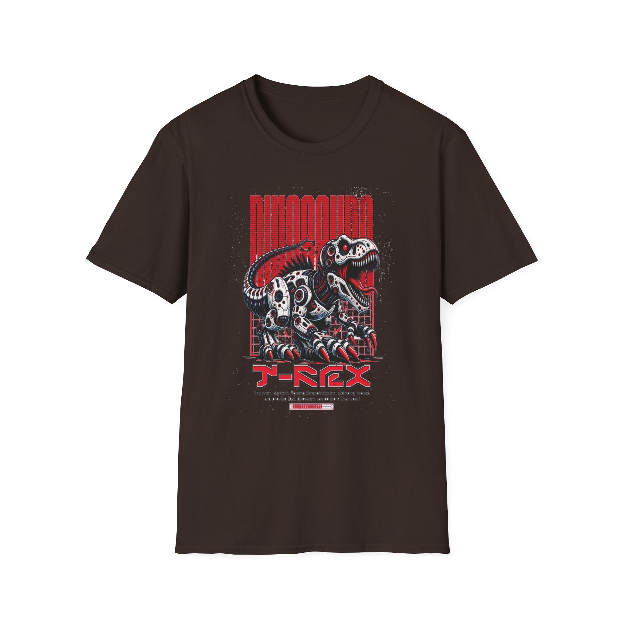 T-Rex Loading – Red Mechanical Dino Tee