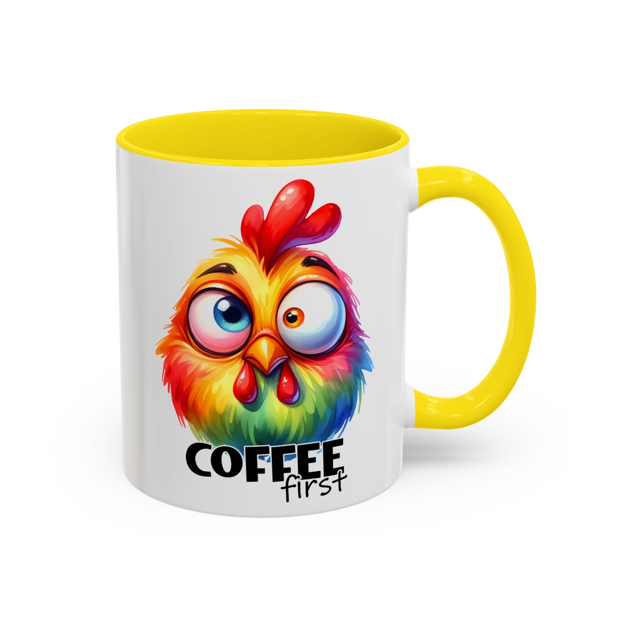 Coffee First – Colorful Chicken Mug
