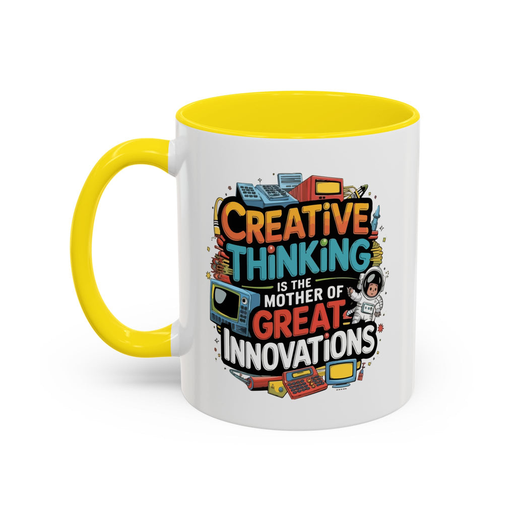 Creative Thinking Coffee Mug – 11oz Inspirational Quote, Colorful Interior