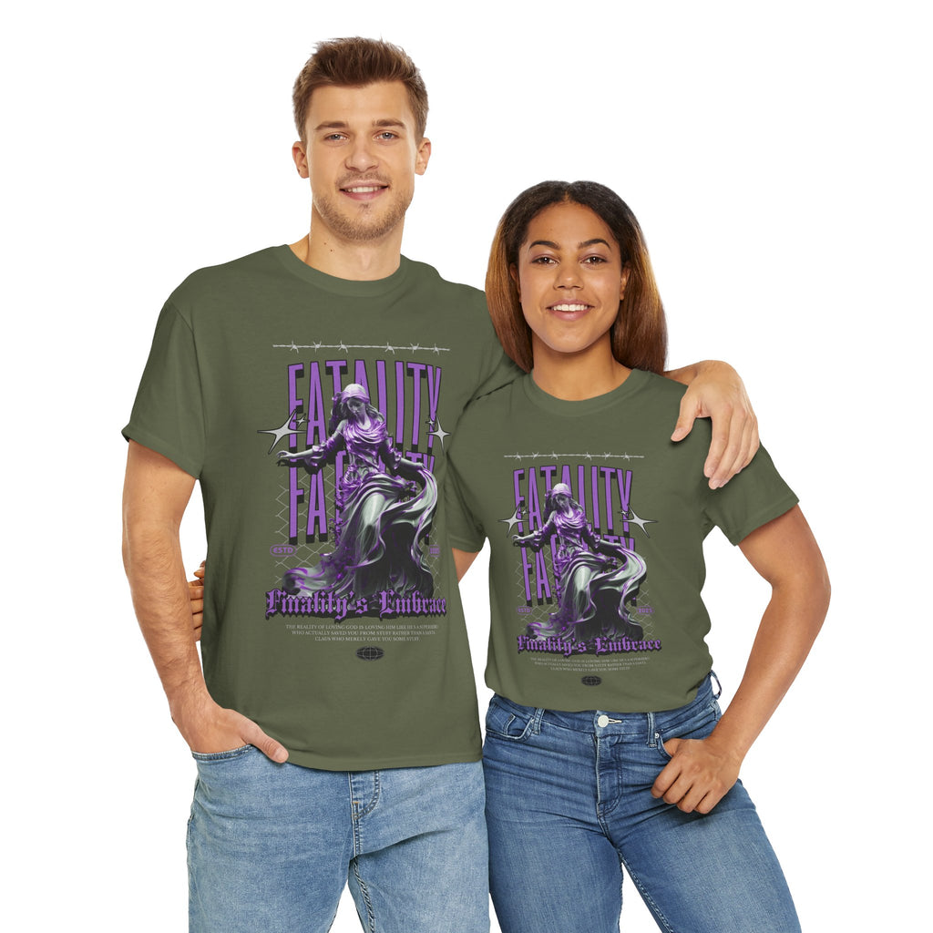 "Fatality's Embrace" Flowing Violet Statue - Gothic Digital Art