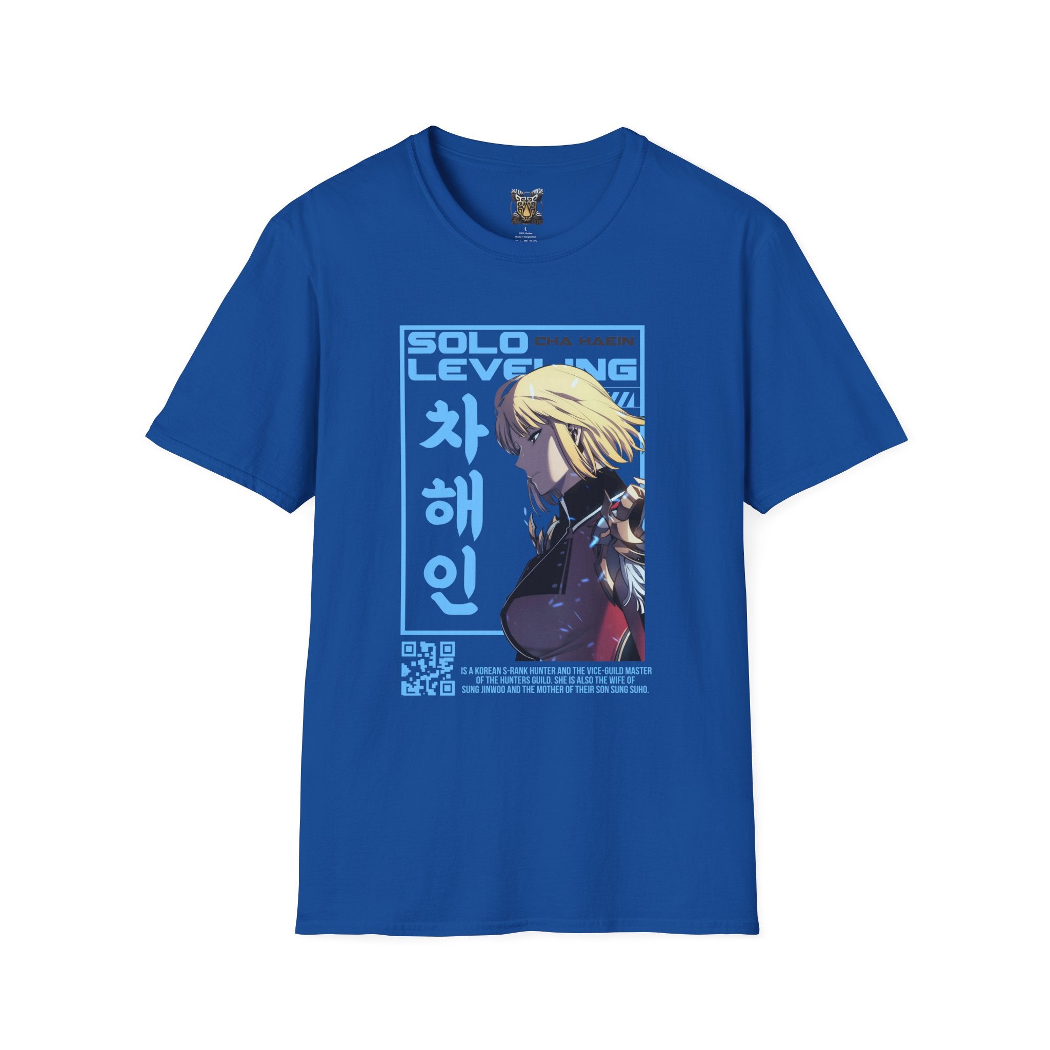 Solo Leveling Cha Hae-In Anime T-Shirt – Black Graphic Tee for Fans