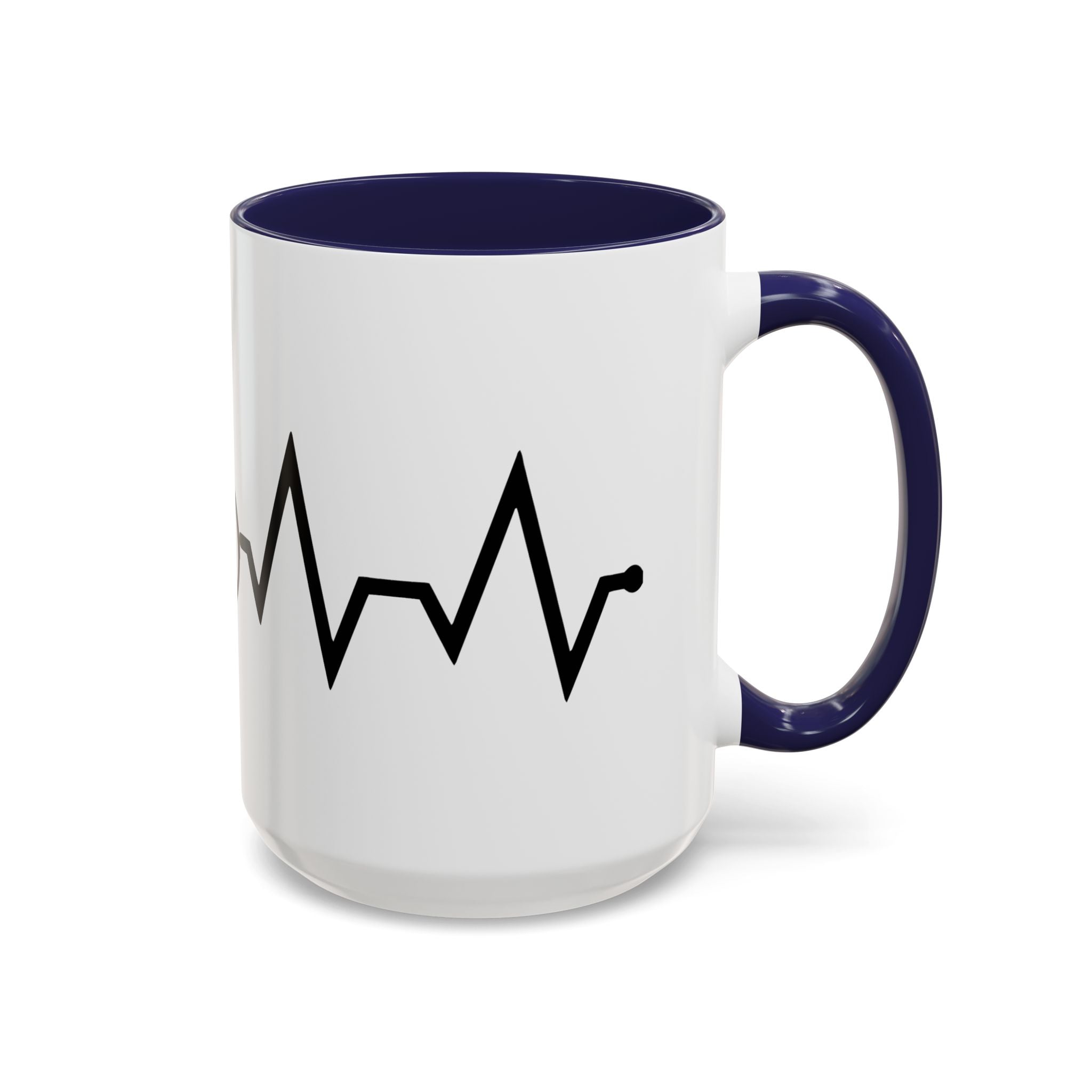Cycling Lifeline Coffee Mug – 11oz & 15oz Bicycle Heartbeat Design, Colorful Interior
