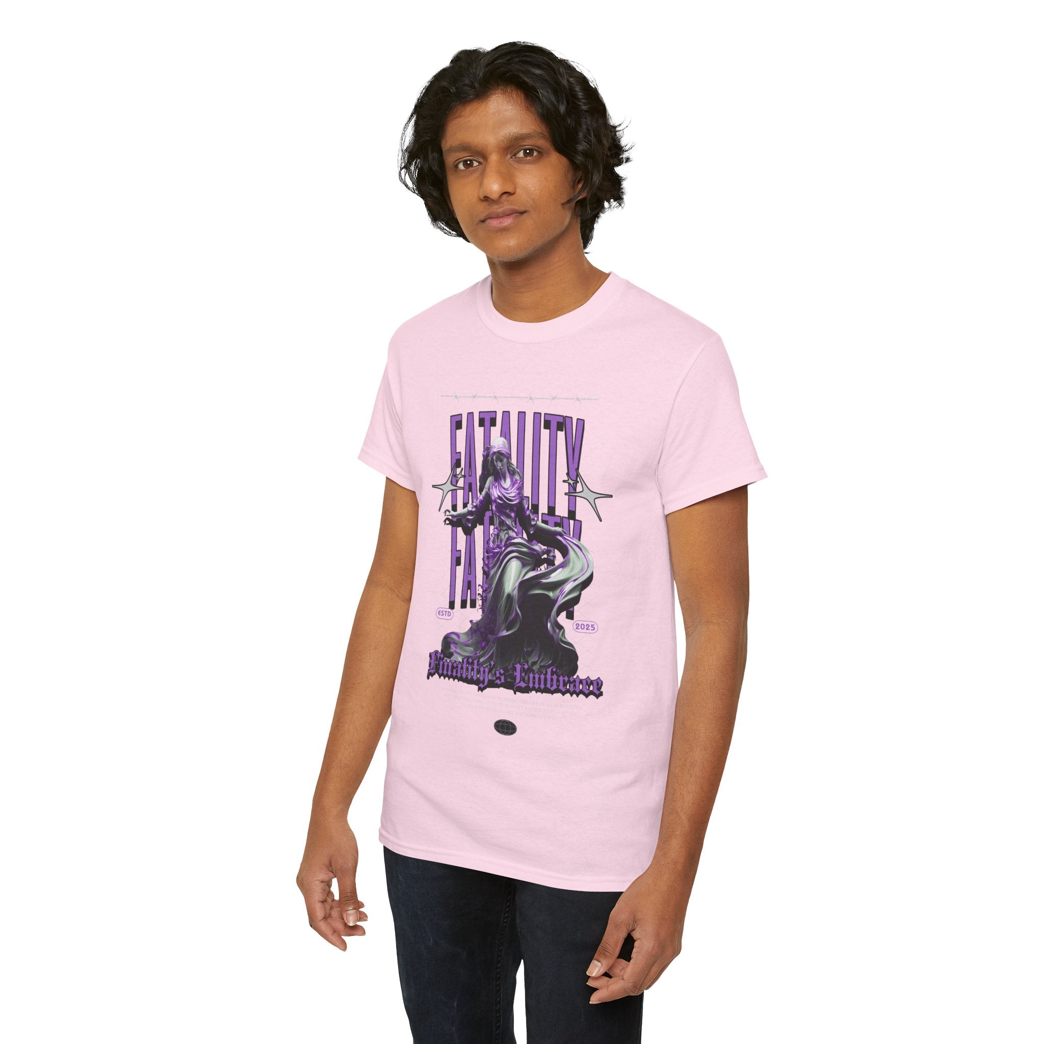 "Fatality's Embrace" Flowing Violet Statue - Gothic Digital Art