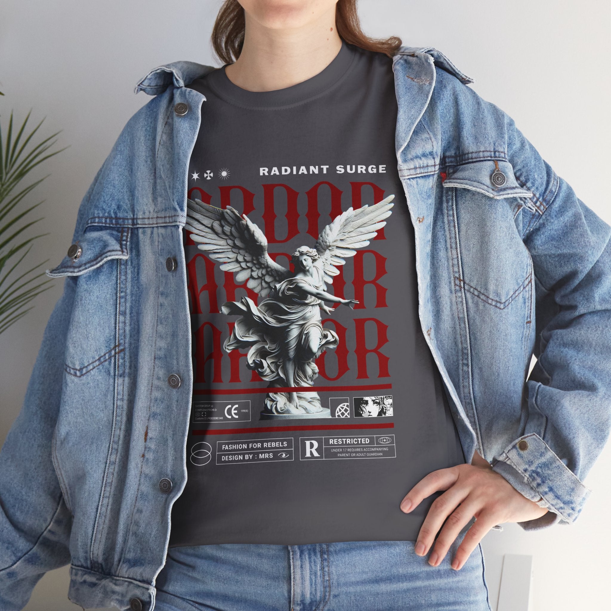 "Divine Angel" - Gothic Black & White T-Shirt Design