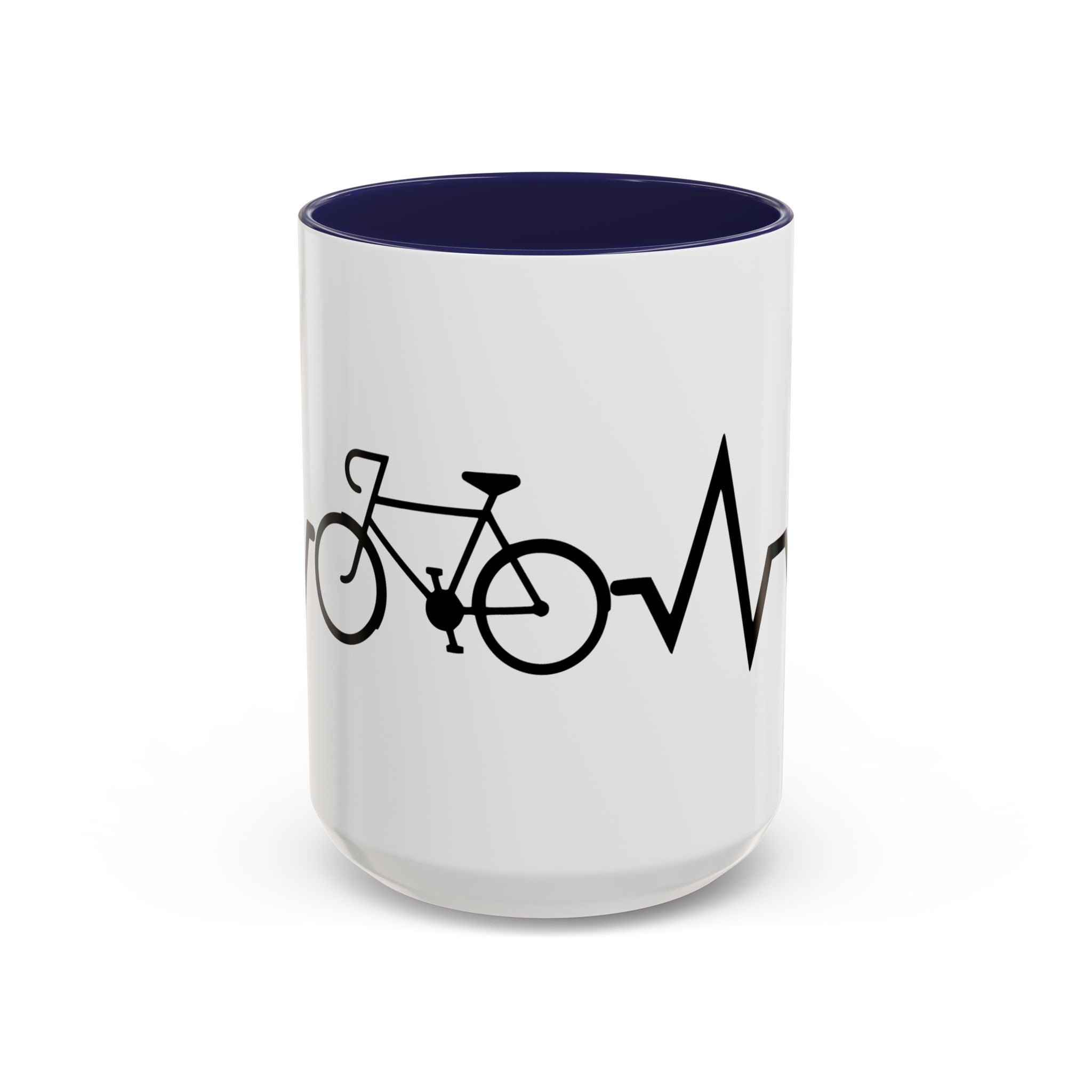 Cycling Lifeline Coffee Mug – 11oz & 15oz Bicycle Heartbeat Design, Colorful Interior