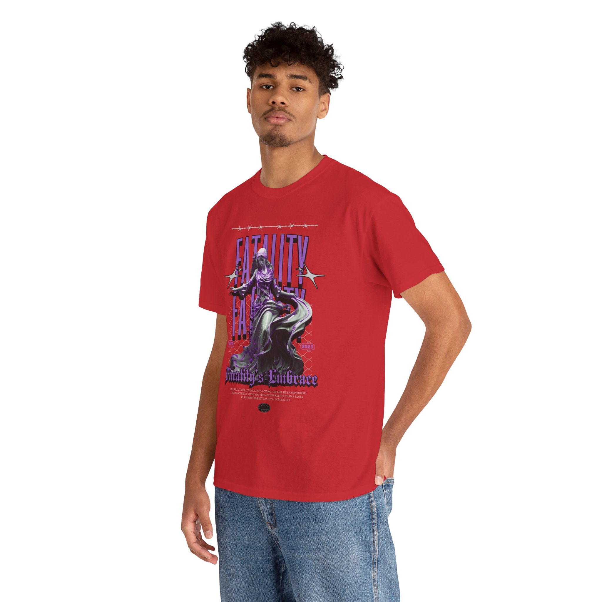 "Fatality's Embrace" Flowing Violet Statue - Gothic Digital Art