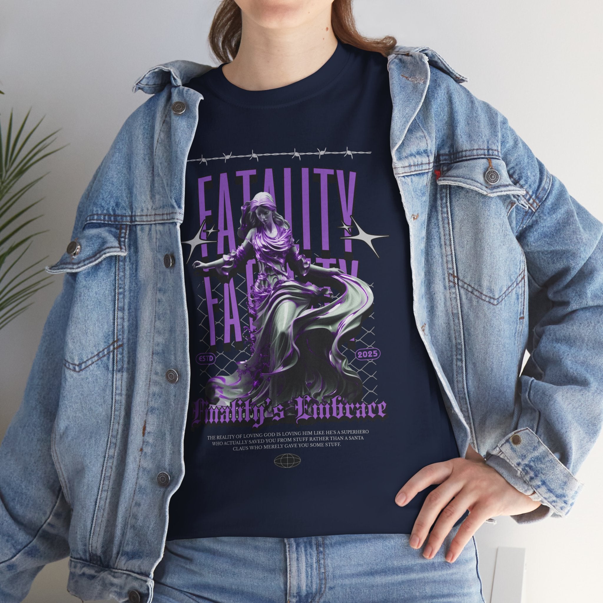 "Fatality's Embrace" Flowing Violet Statue - Gothic Digital Art
