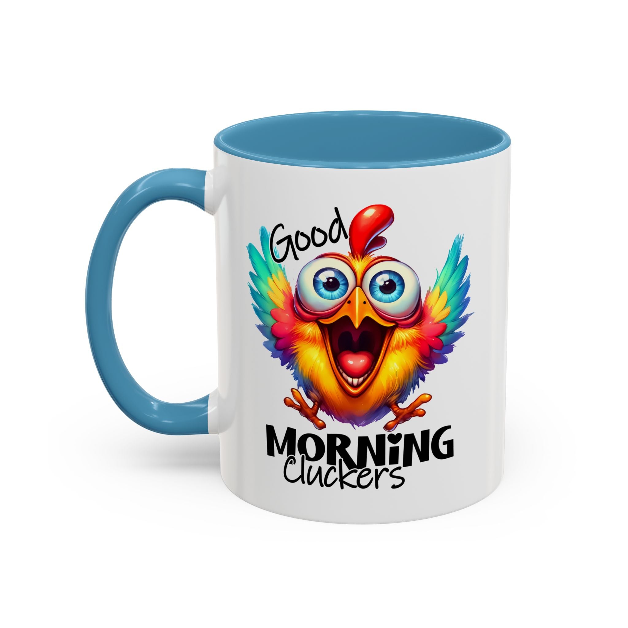 Good Morning Cluckers – Cheerful Chicken Mug