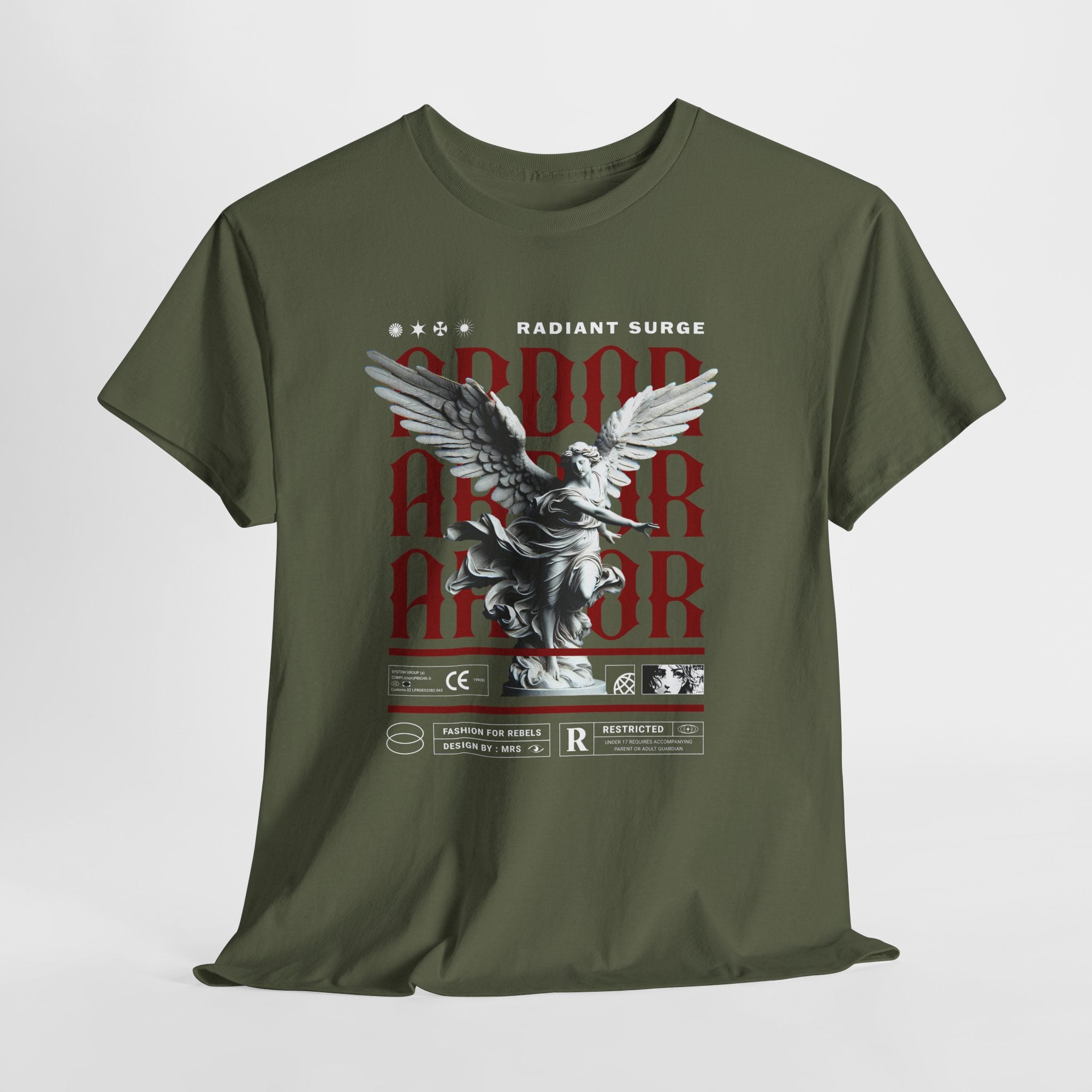 "Divine Angel" - Gothic Black & White T-Shirt Design