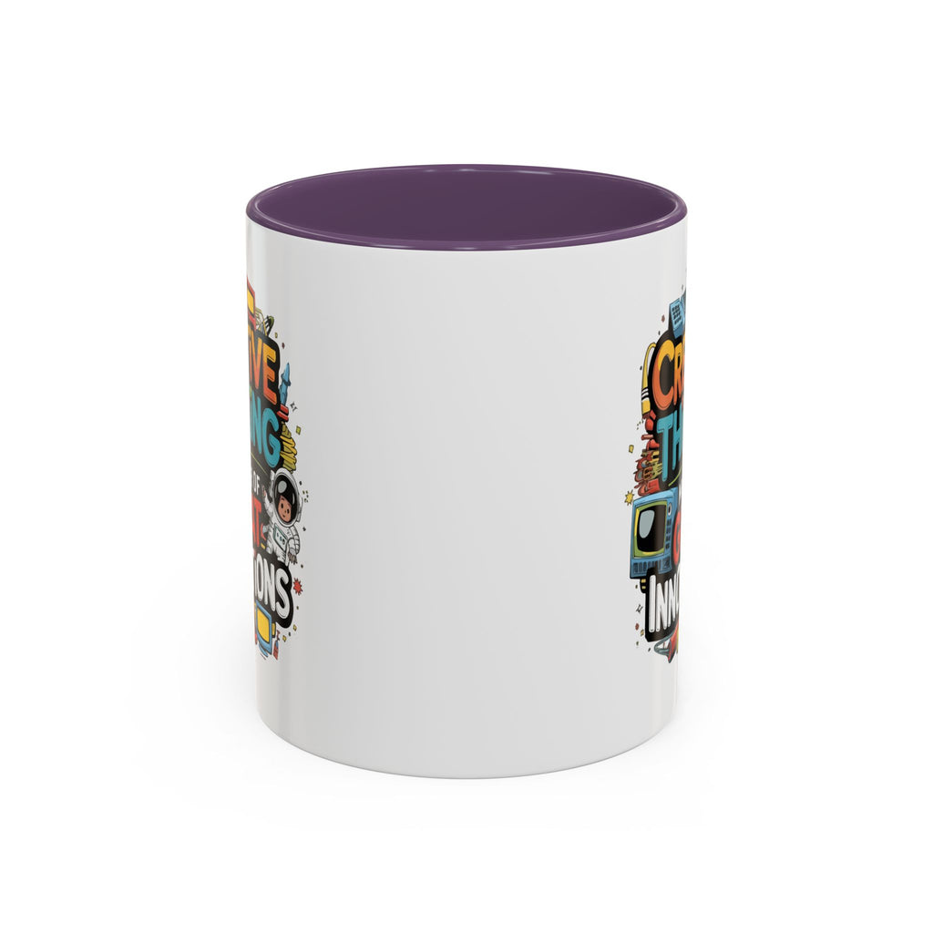 Creative Thinking Coffee Mug – 11oz Inspirational Quote, Colorful Interior