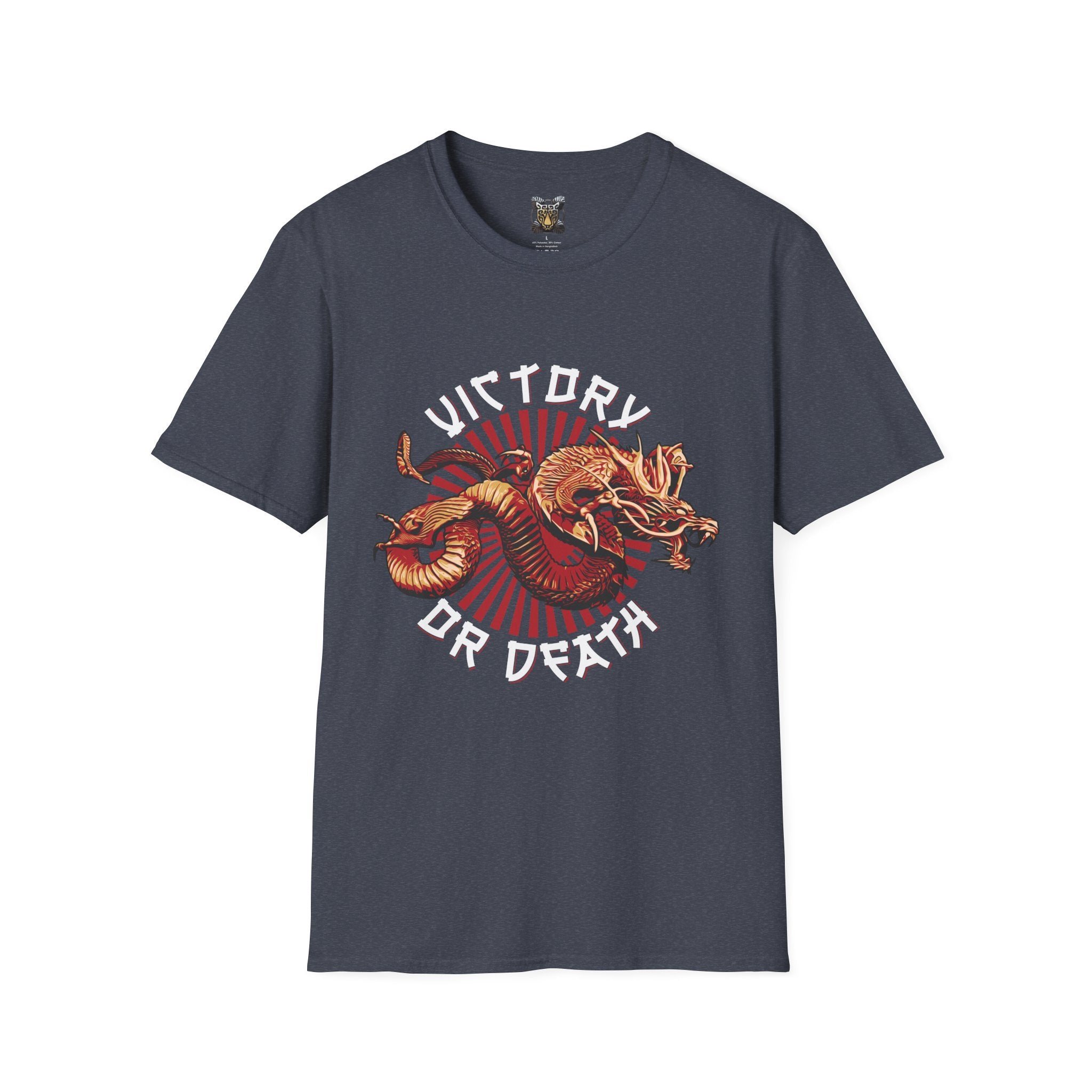 Victory or Death T-Shirt – Epic Dragon & Rising Sun Design for Fantasy, Samurai, and Warrior Fans