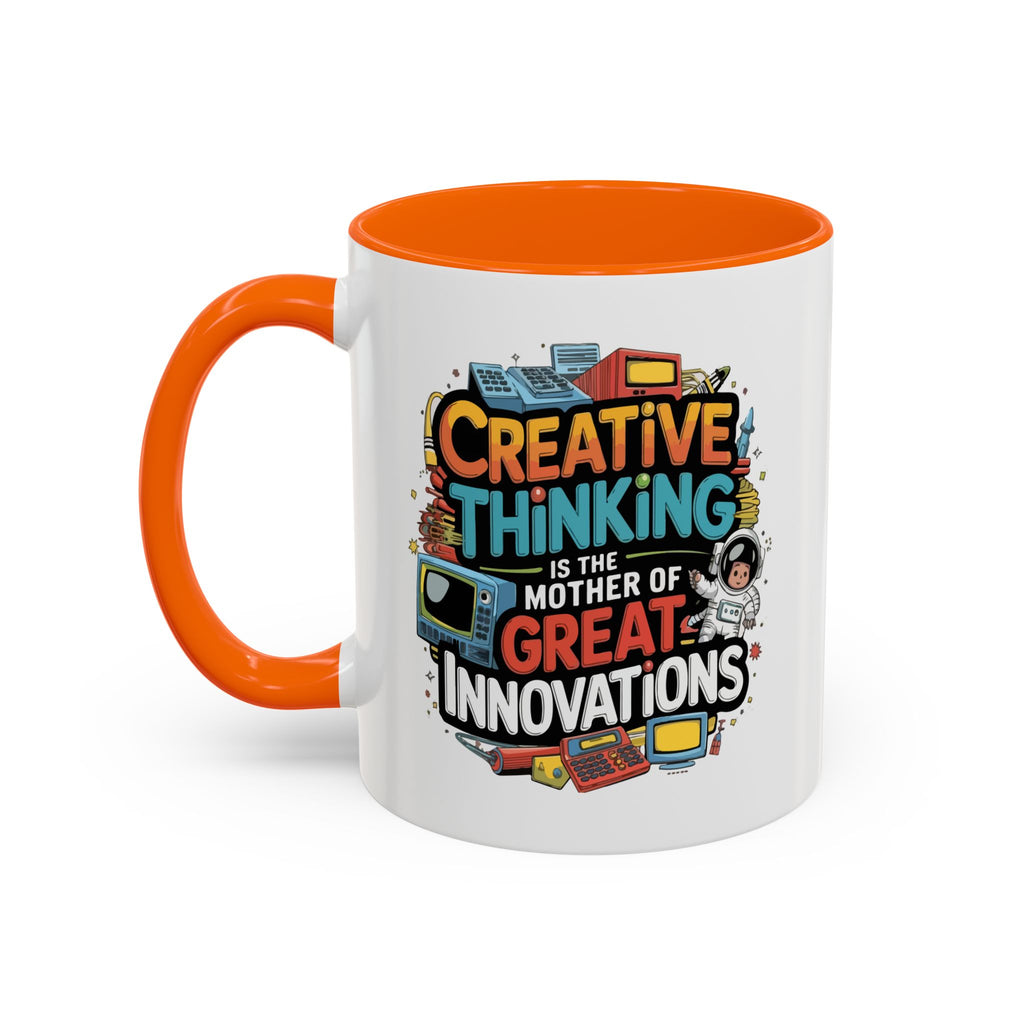 Creative Thinking Coffee Mug – 11oz Inspirational Quote, Colorful Interior