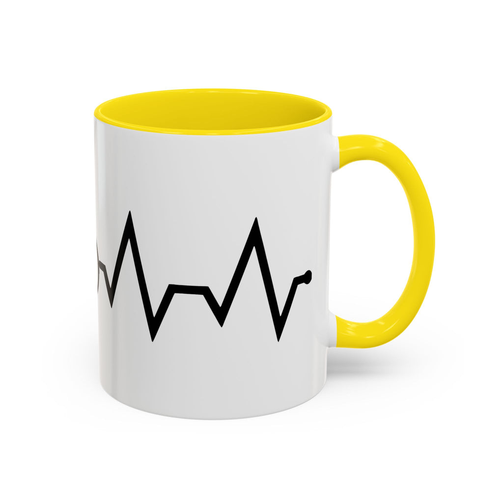 Cycling Lifeline Coffee Mug – 11oz & 15oz Bicycle Heartbeat Design, Colorful Interior