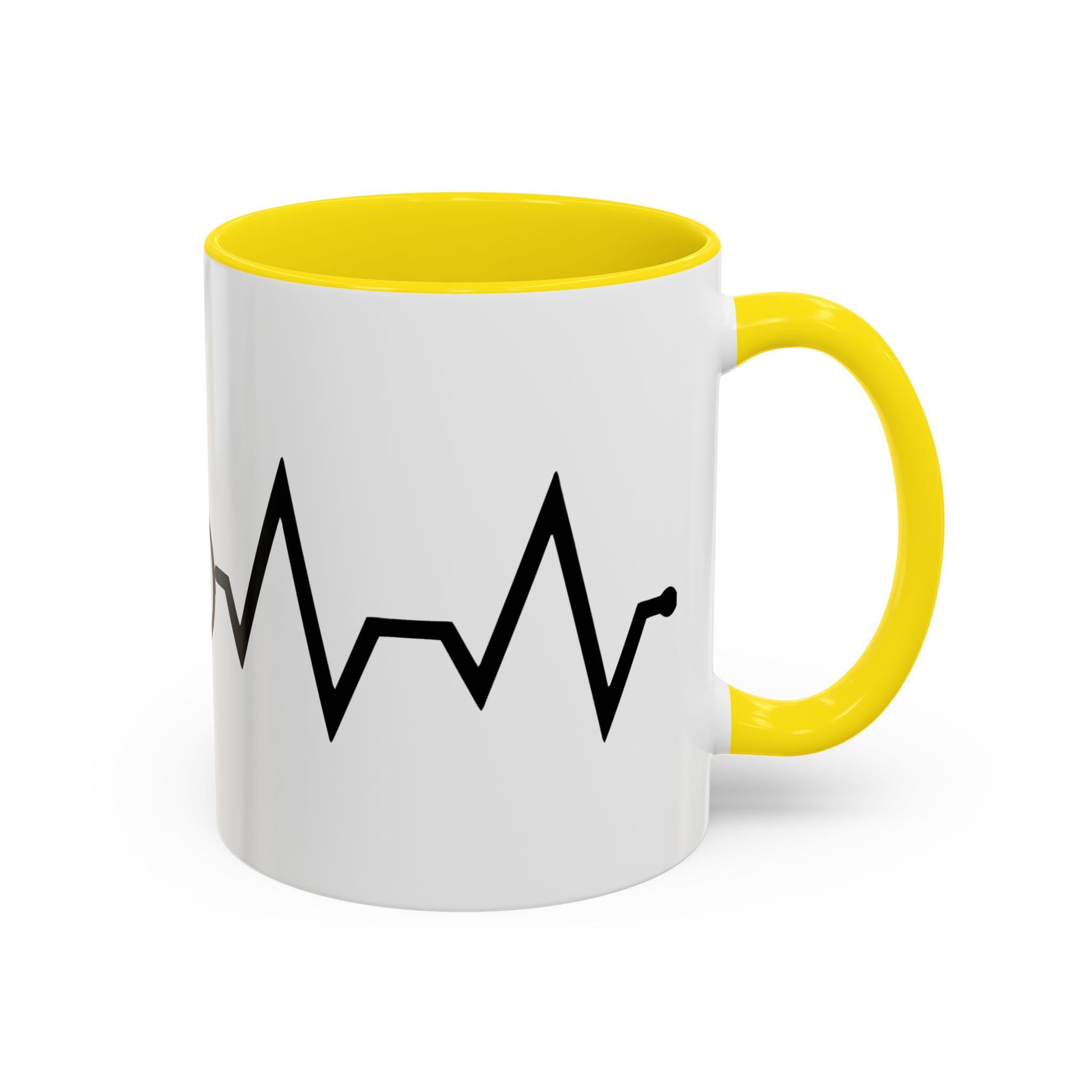 Cycling Lifeline Coffee Mug – 11oz & 15oz Bicycle Heartbeat Design, Colorful Interior