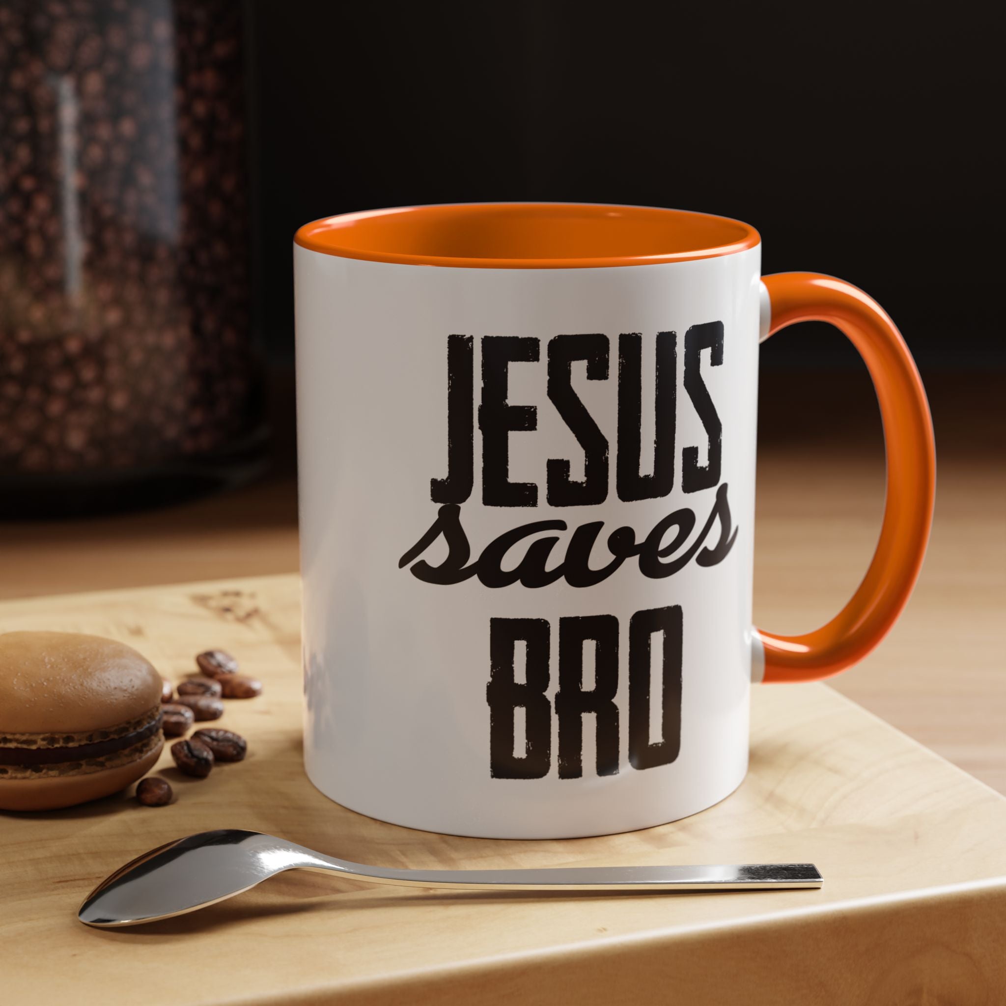 Christian Coffee Mug – 11oz & 15oz Jesus Saves Bro Quote, Colorful Interior