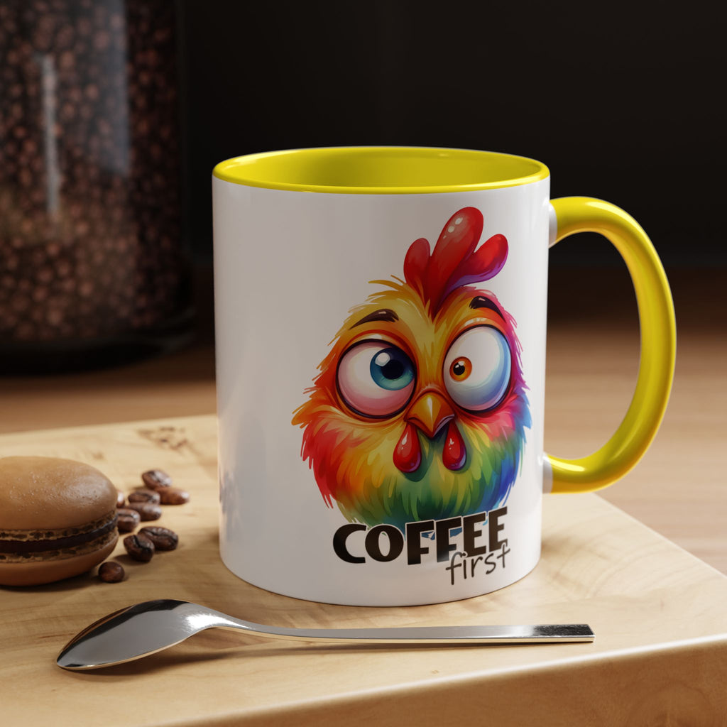Coffee First – Colorful Chicken Mug